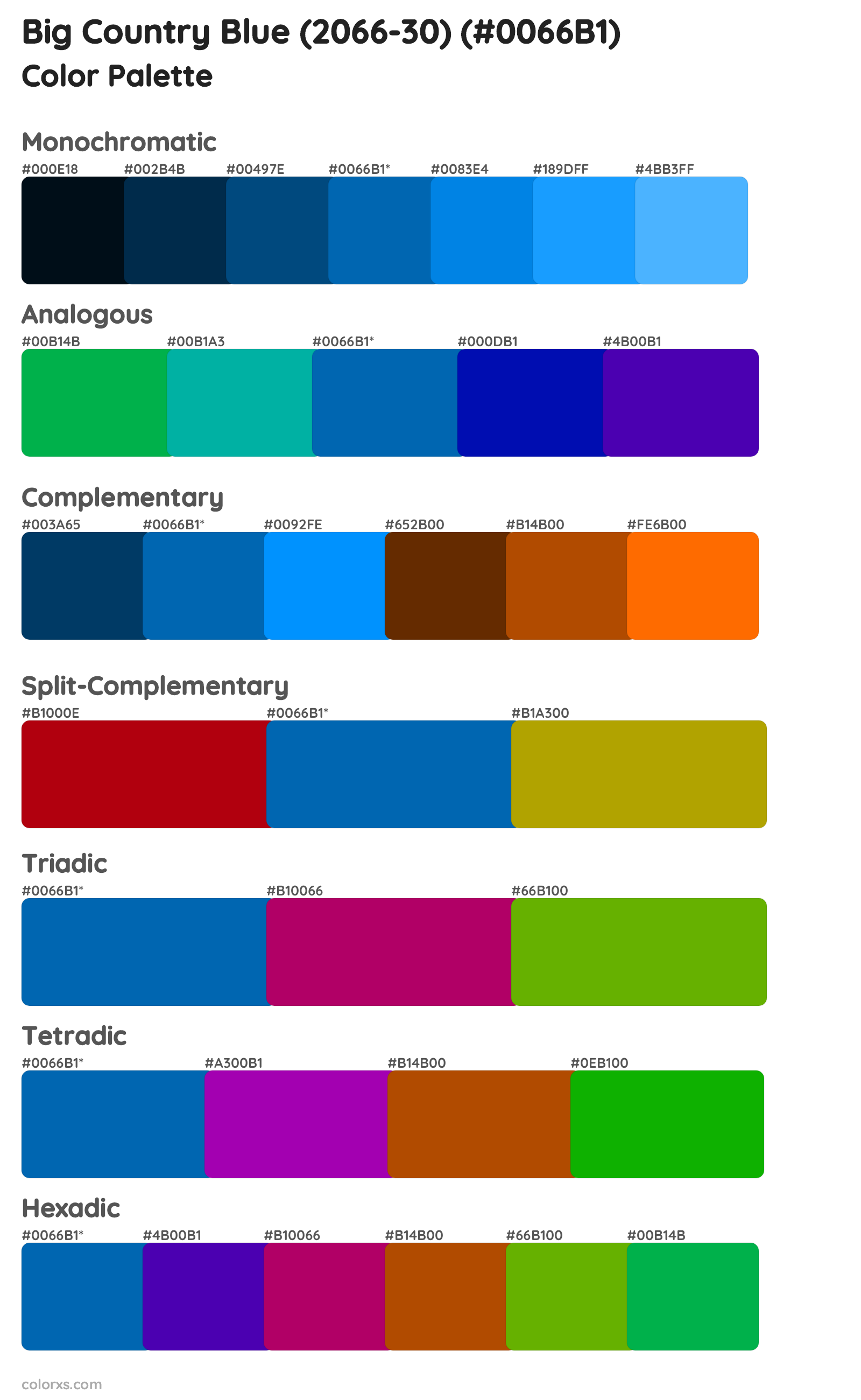 Big Country Blue (2066-30) Color Scheme Palettes