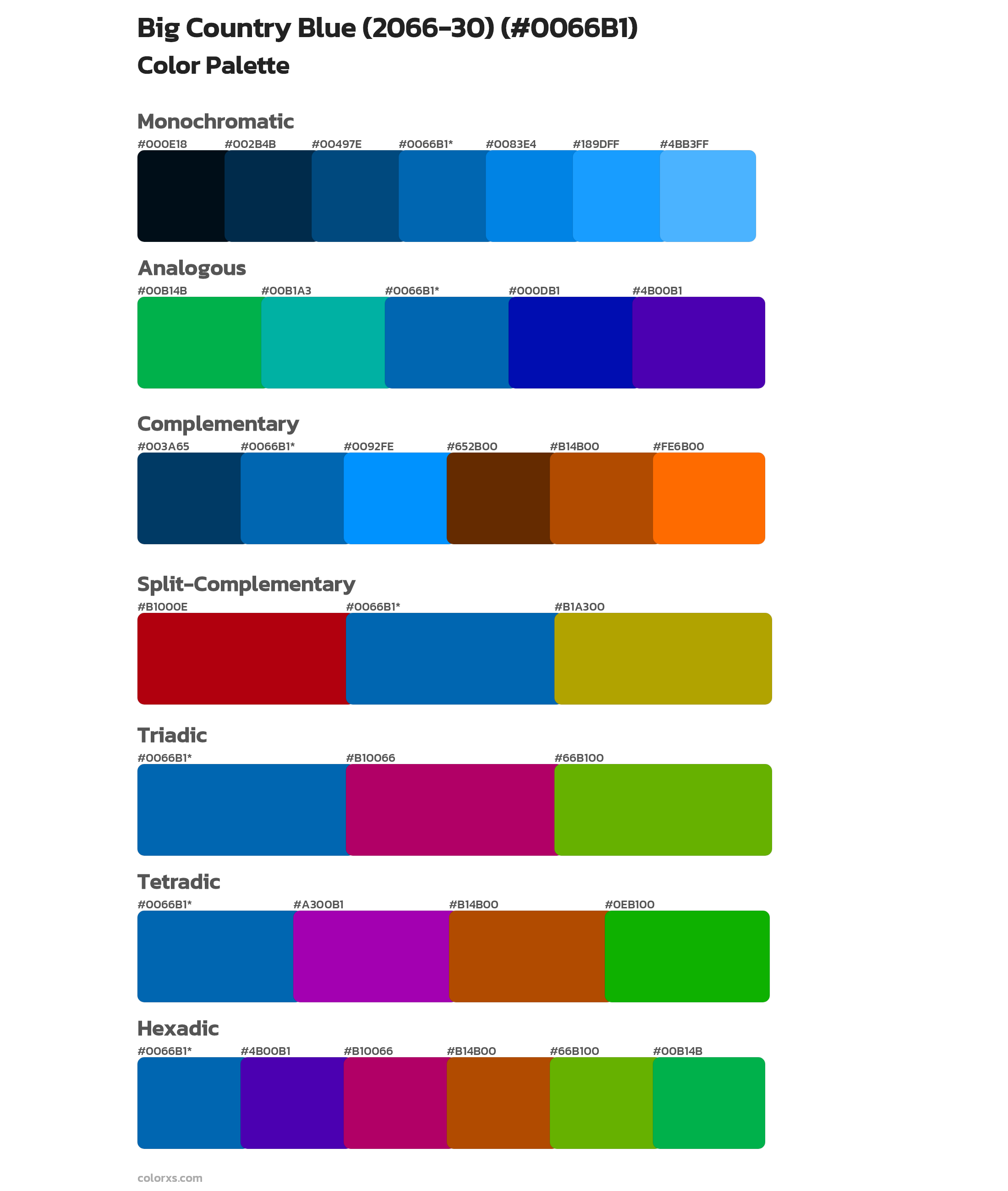 Big Country Blue (2066-30) Color Scheme Palettes
