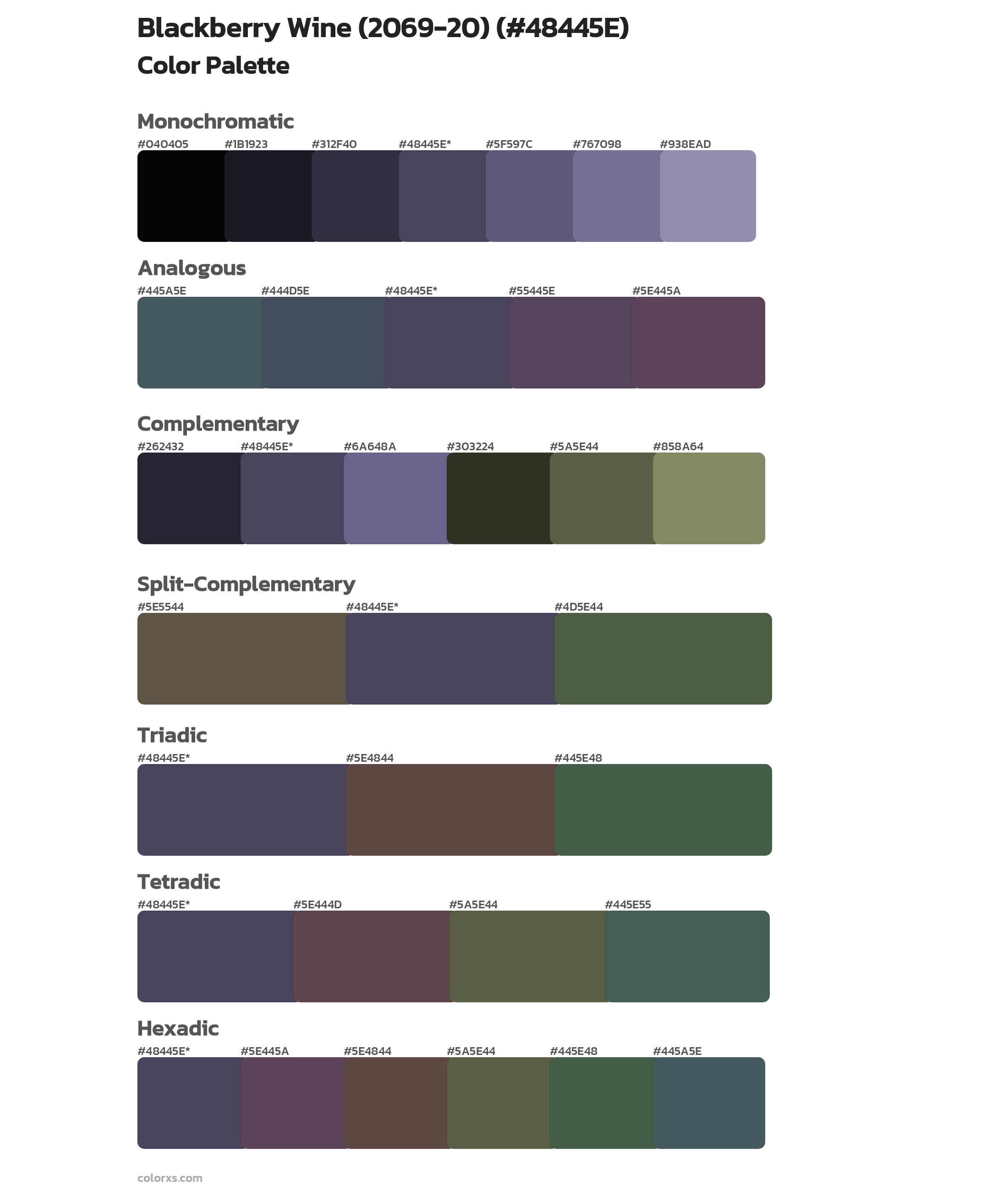 Blackberry Wine (2069-20) Color Scheme Palettes
