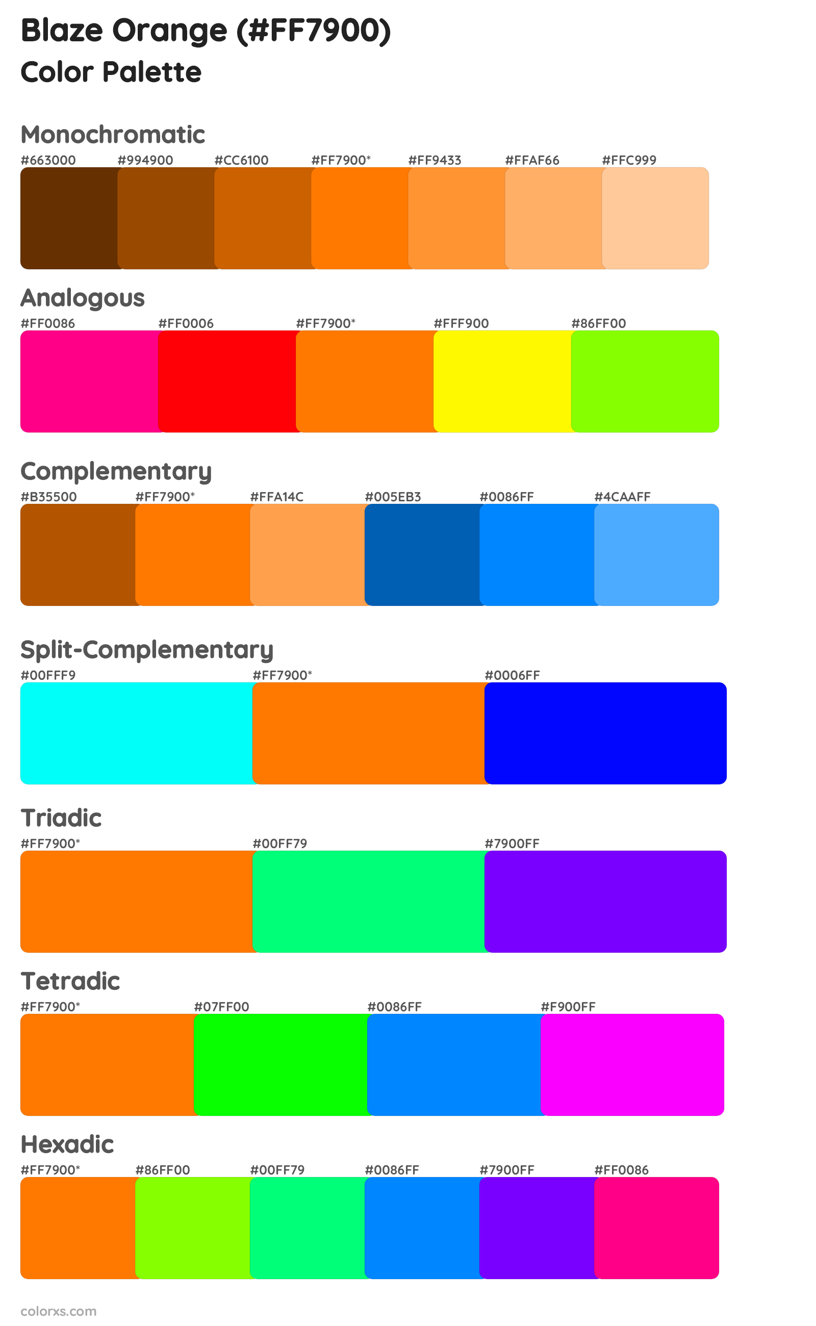 Blaze Orange Color Scheme Palettes