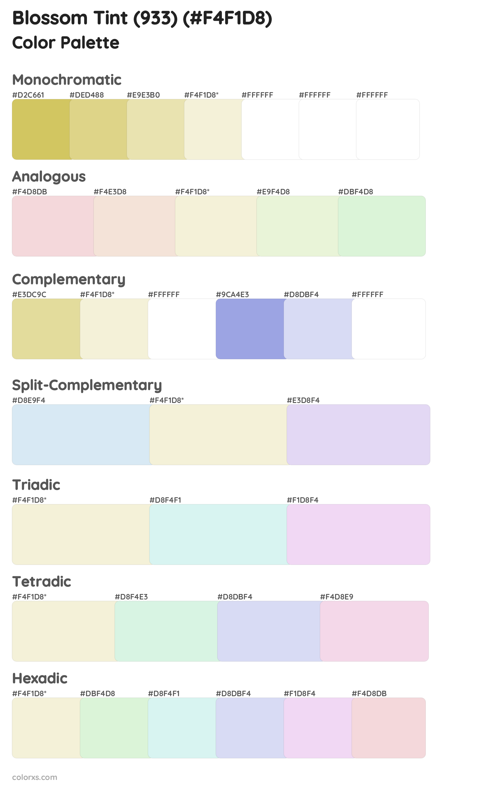 Blossom Tint (933) Color Scheme Palettes