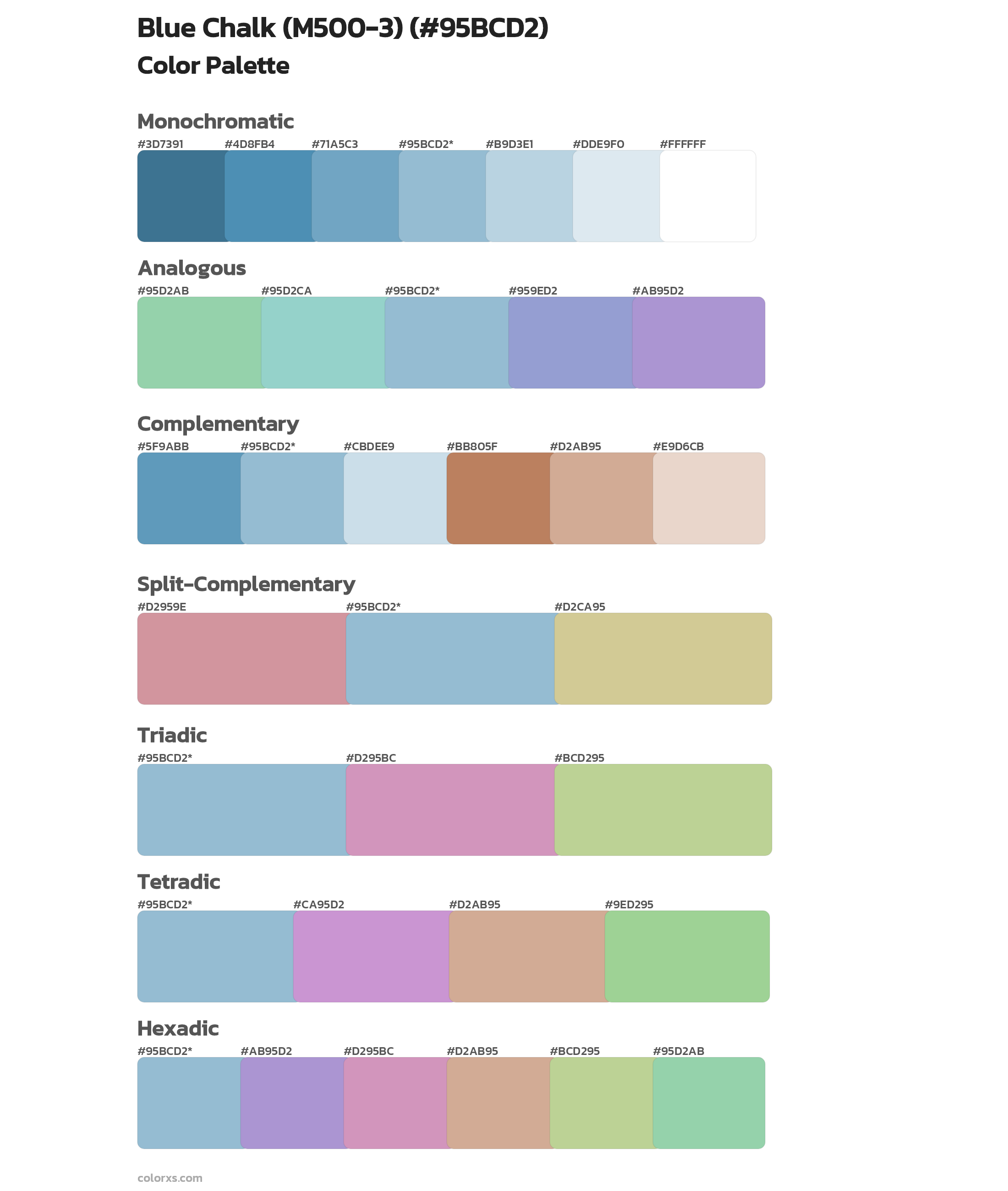 Blue Chalk (M500-3) Color Scheme Palettes