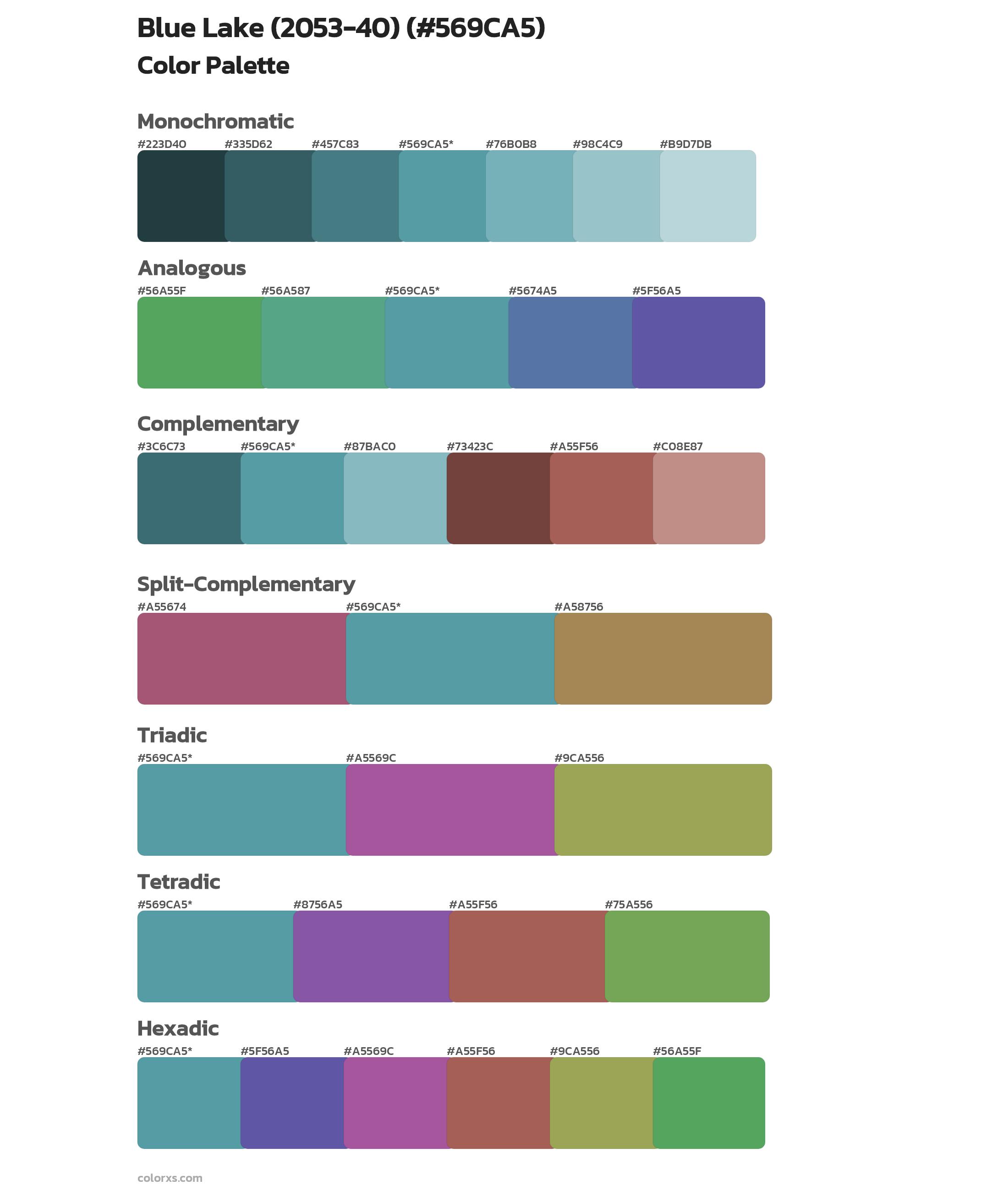 Blue Lake (2053-40) Color Scheme Palettes