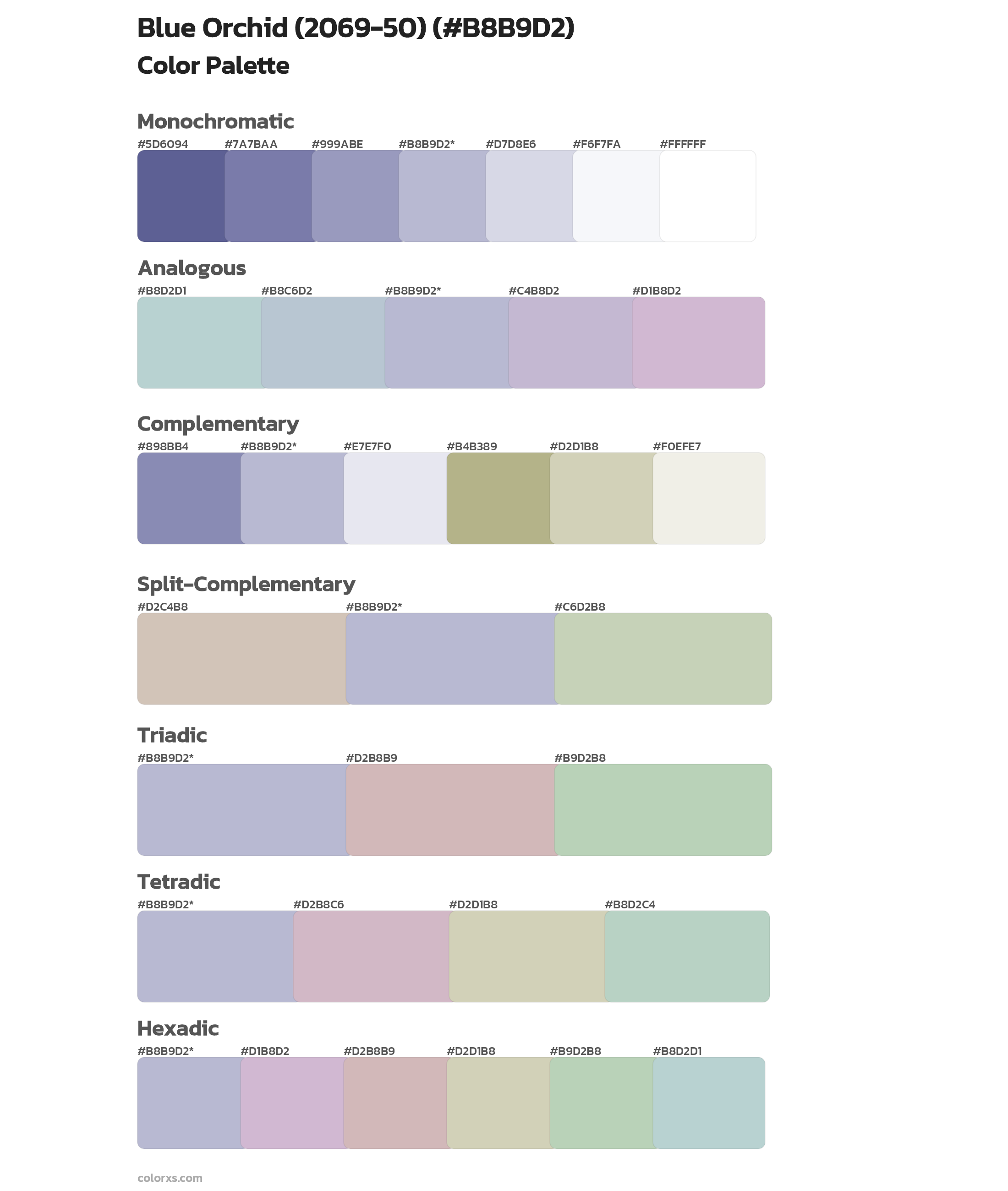 Blue Orchid (2069-50) Color Scheme Palettes