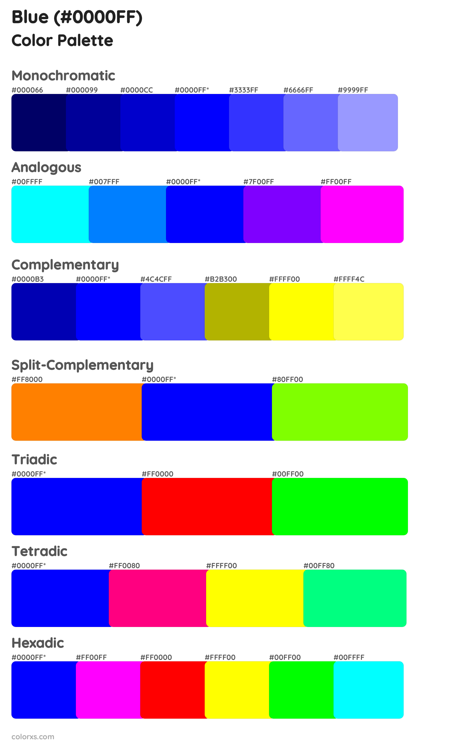 Blue Color Scheme Palettes