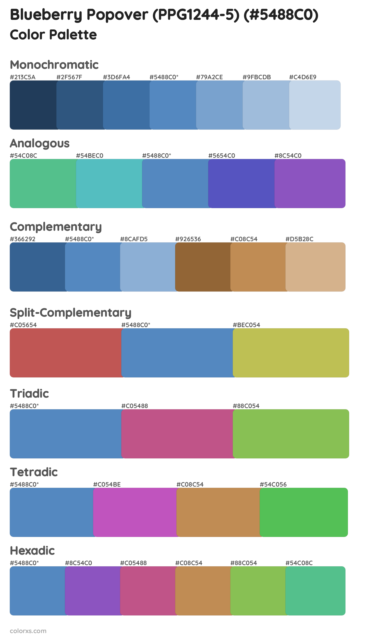 Blueberry Popover (PPG1244-5) Color Scheme Palettes