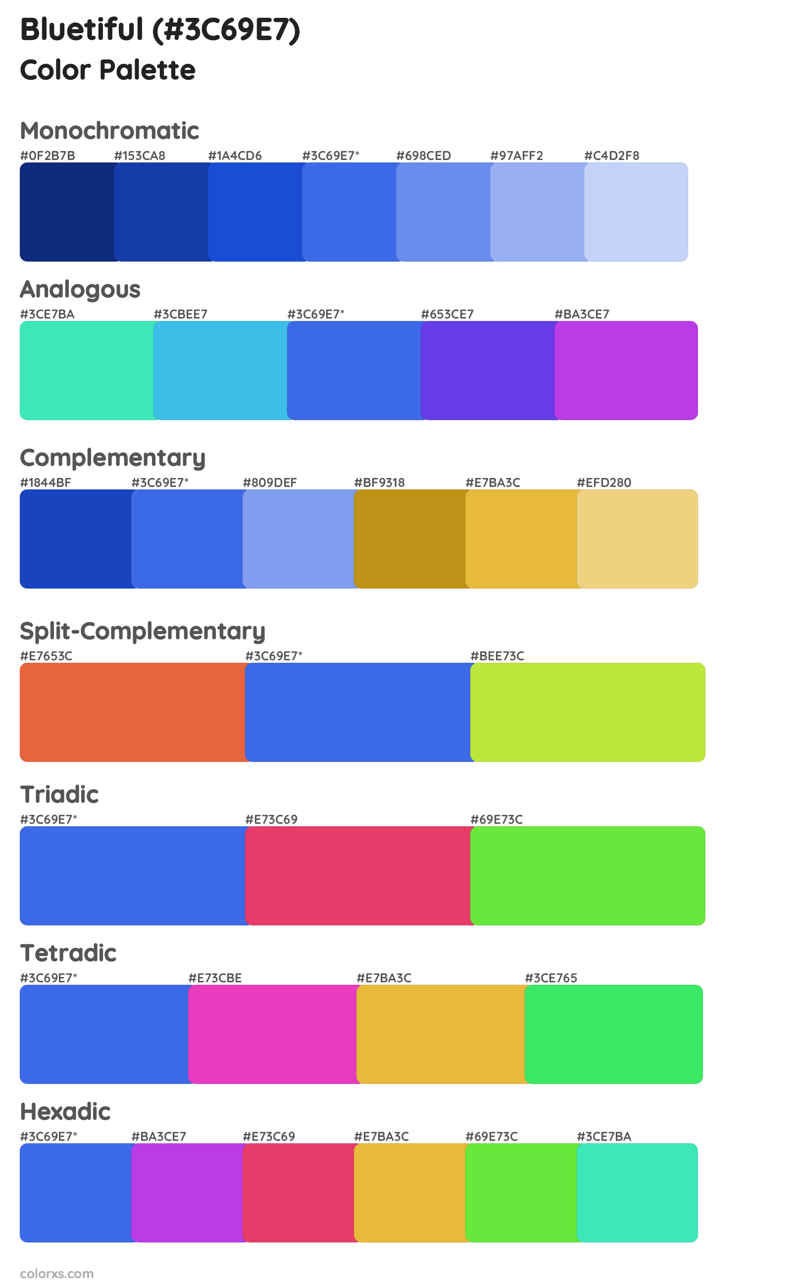 Bluetiful Color Scheme Palettes
