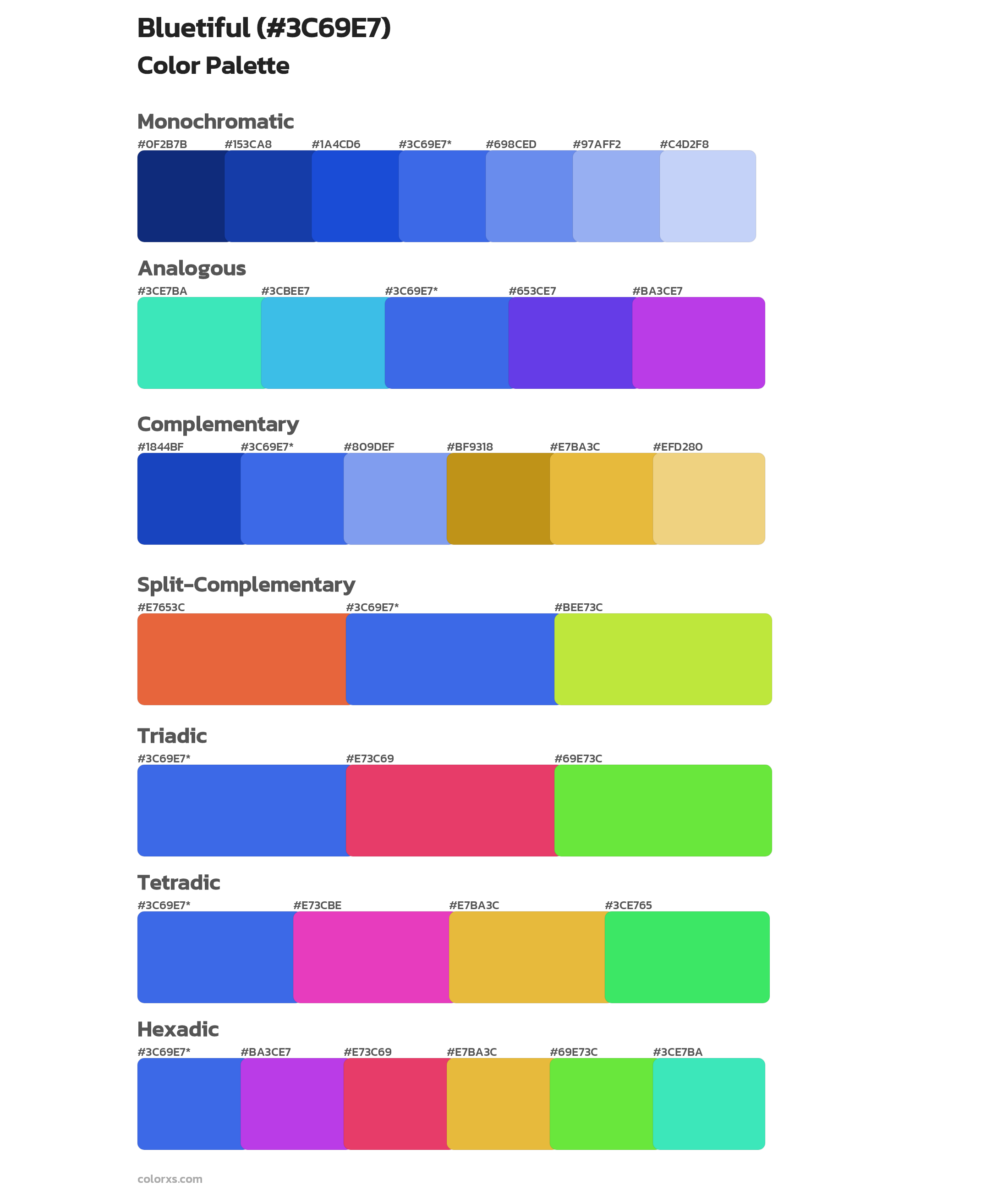 Bluetiful Color Scheme Palettes