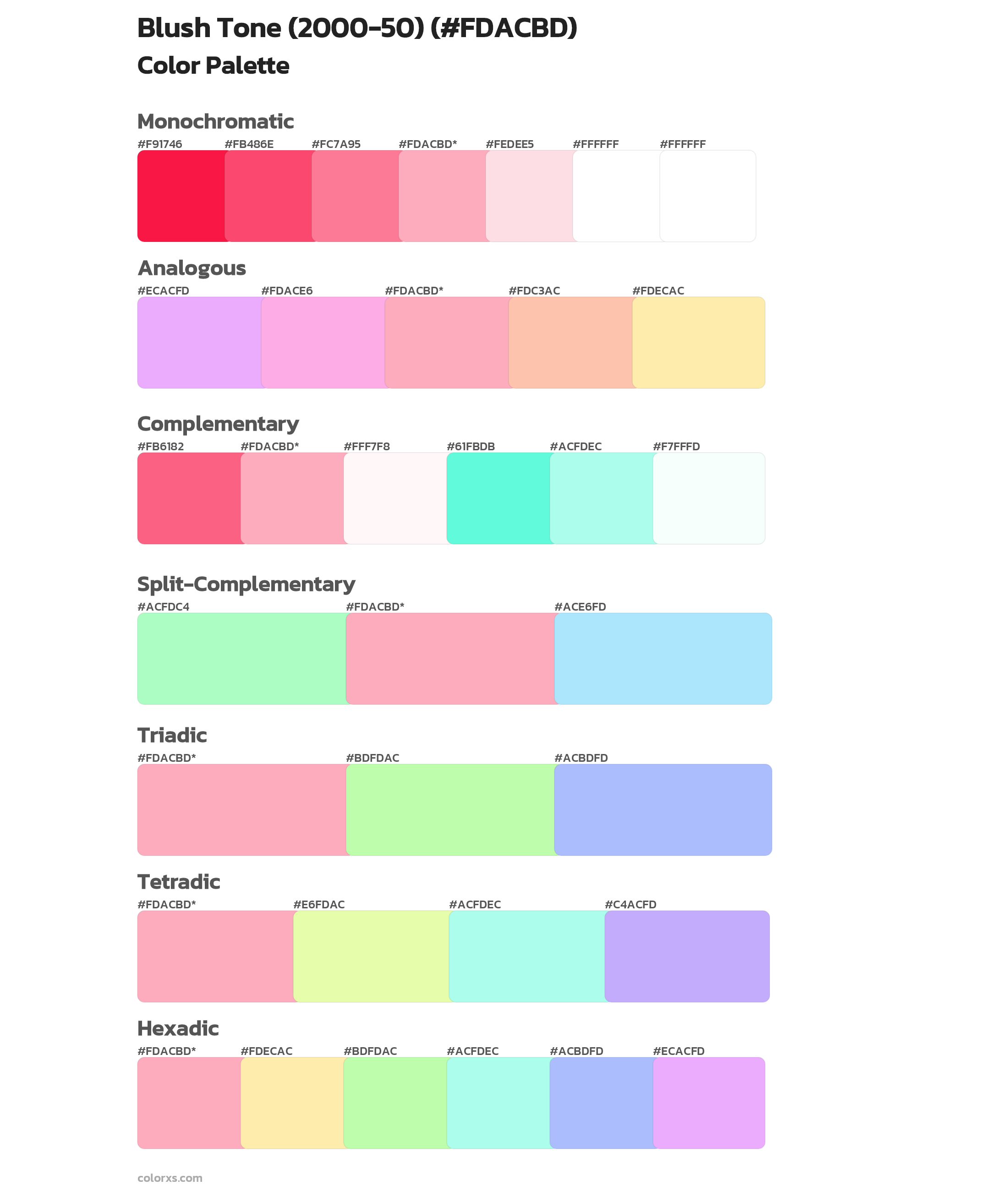 Blush Tone (2000-50) Color Scheme Palettes