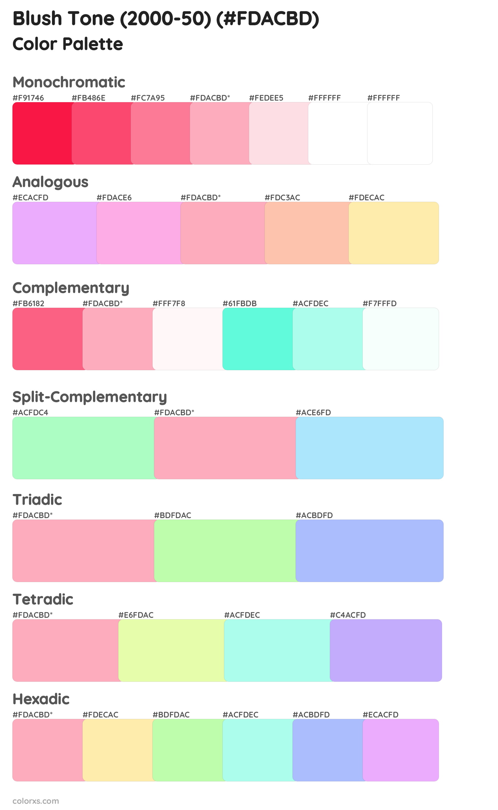 Blush Tone (2000-50) Color Scheme Palettes
