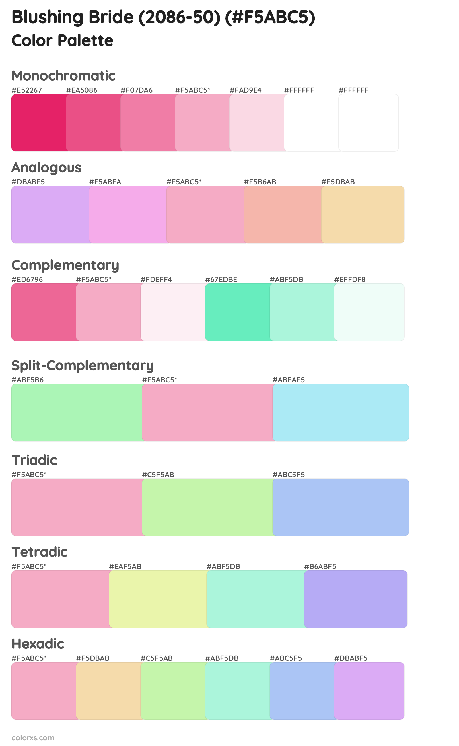 Blushing Bride (2086-50) Color Scheme Palettes
