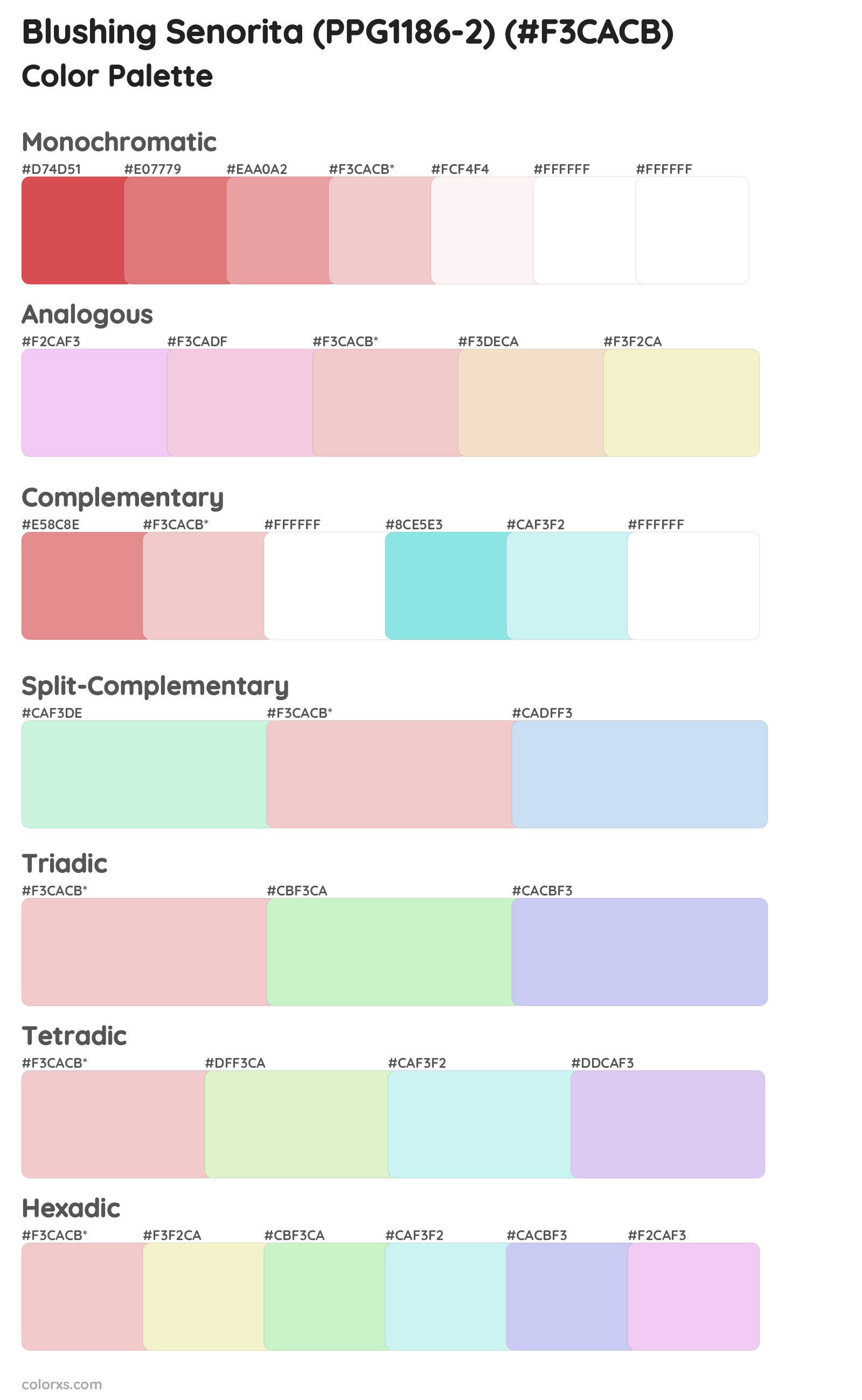 Blushing Senorita (PPG1186-2) Color Scheme Palettes