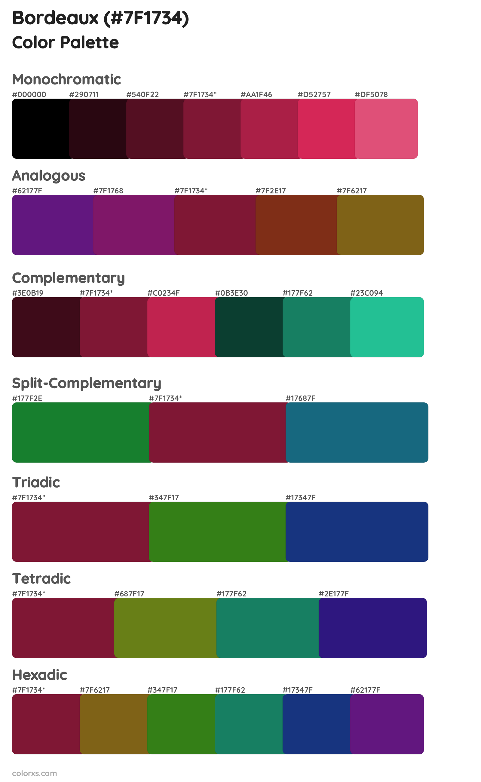Bordeaux Color Scheme Palettes