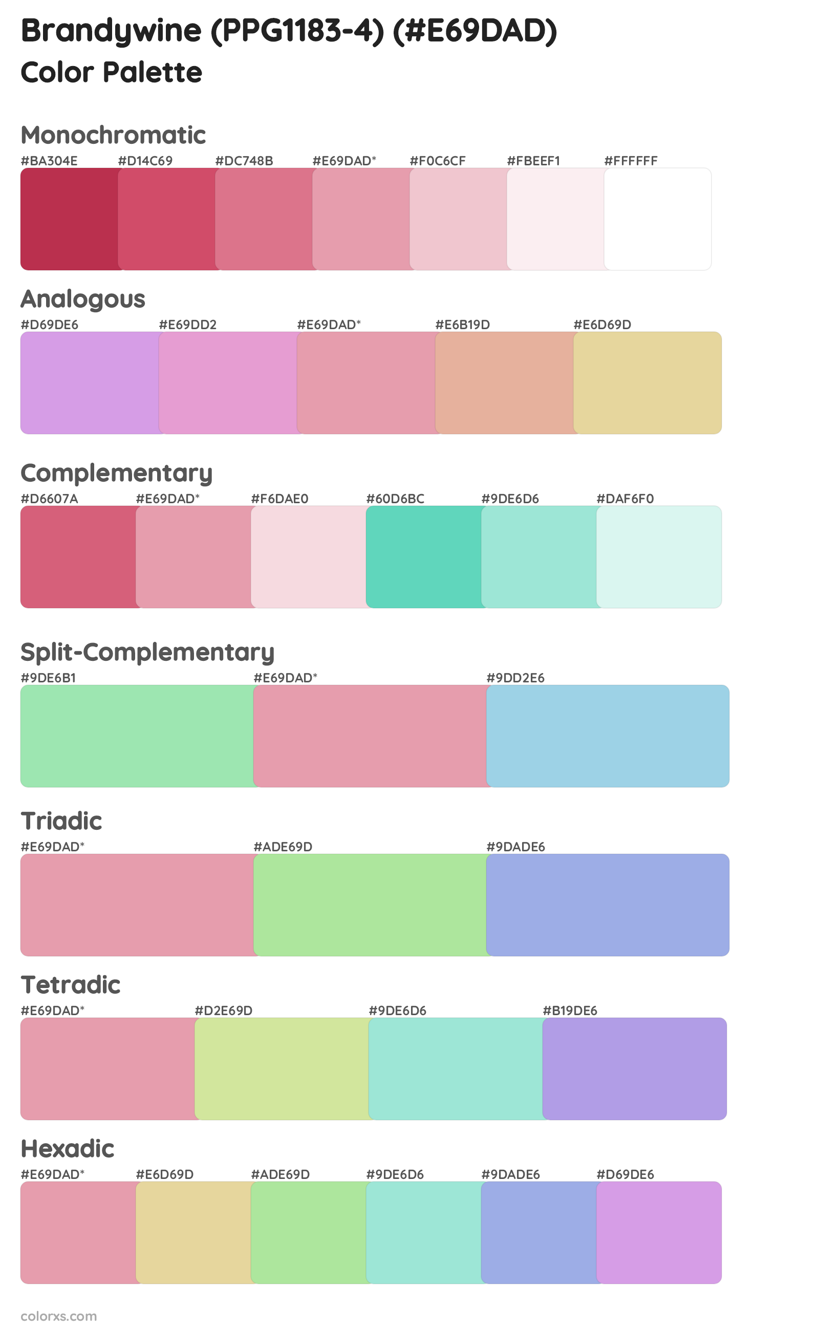 Brandywine (PPG1183-4) Color Scheme Palettes