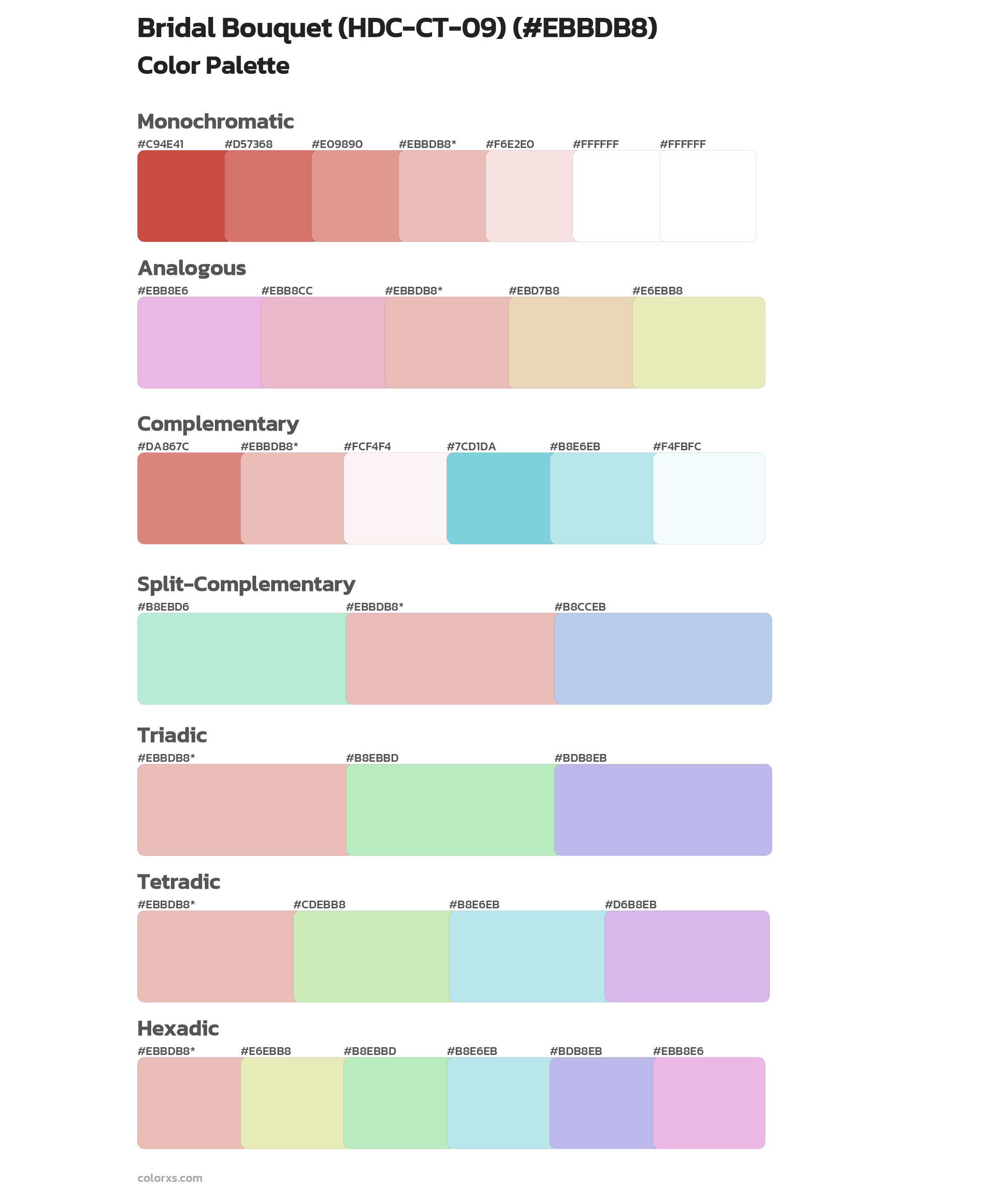 Bridal Bouquet (HDC-CT-09) Color Scheme Palettes