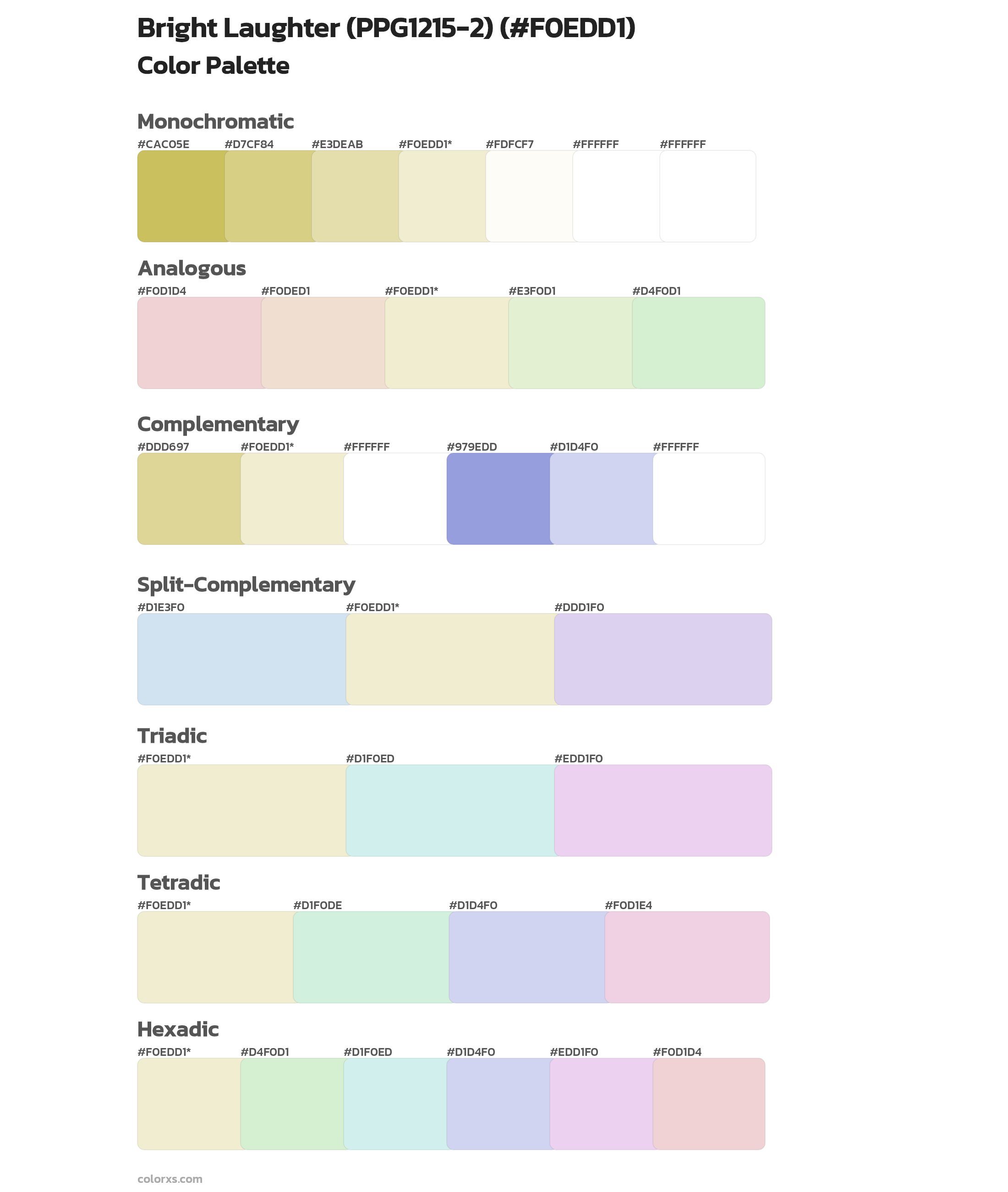 Bright Laughter (PPG1215-2) Color Scheme Palettes