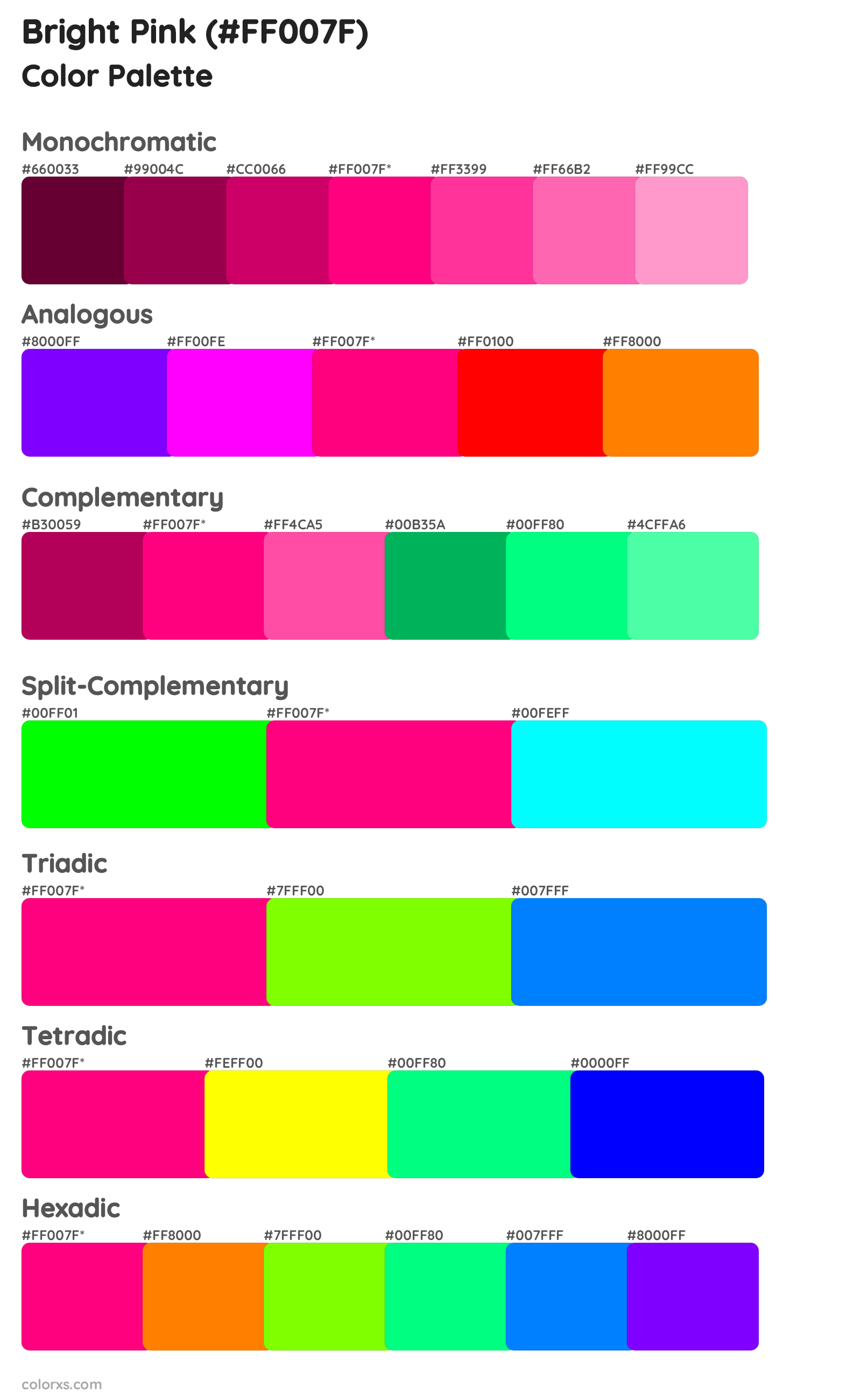 Bright Pink Color Scheme Palettes