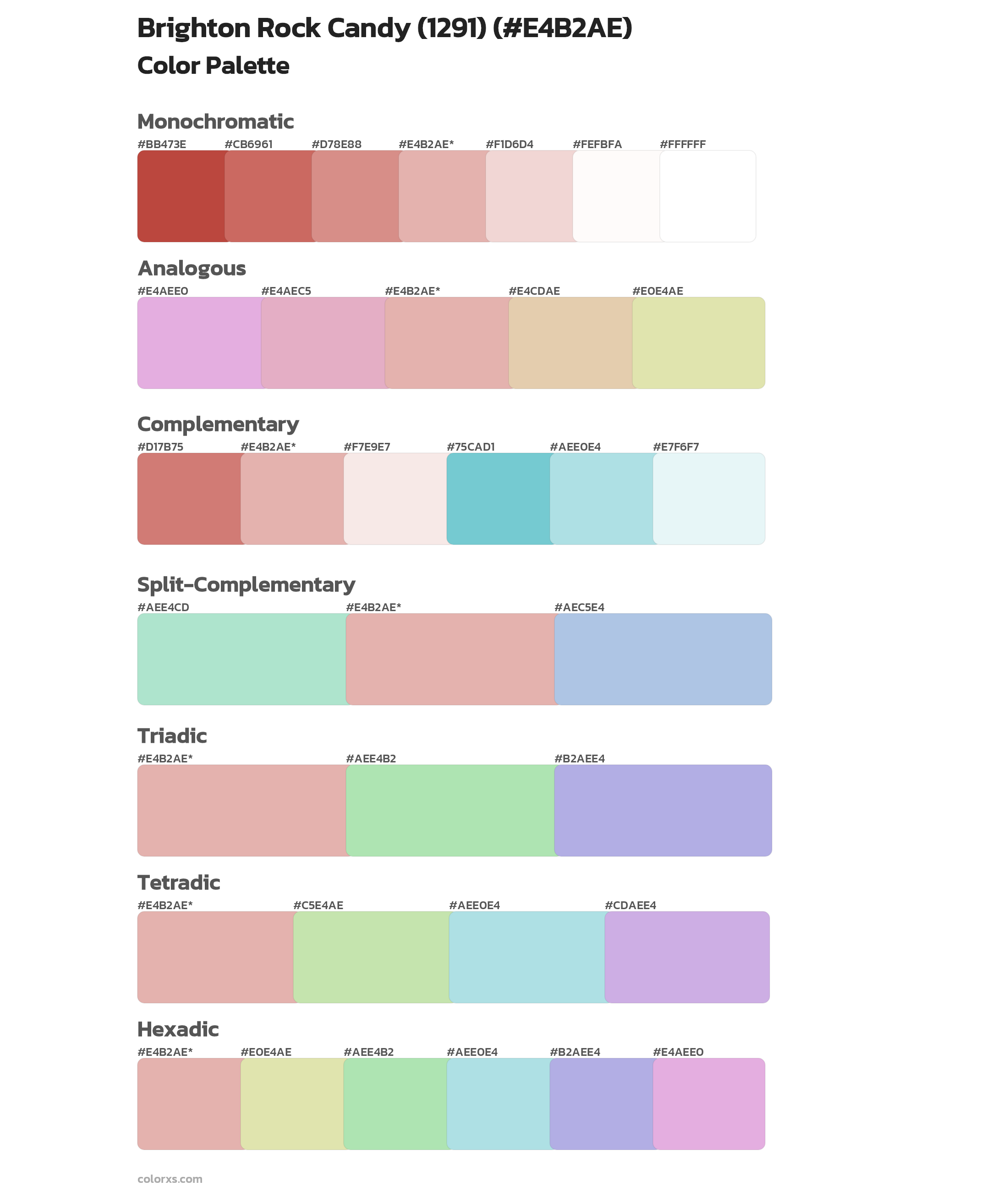 Brighton Rock Candy (1291) Color Scheme Palettes