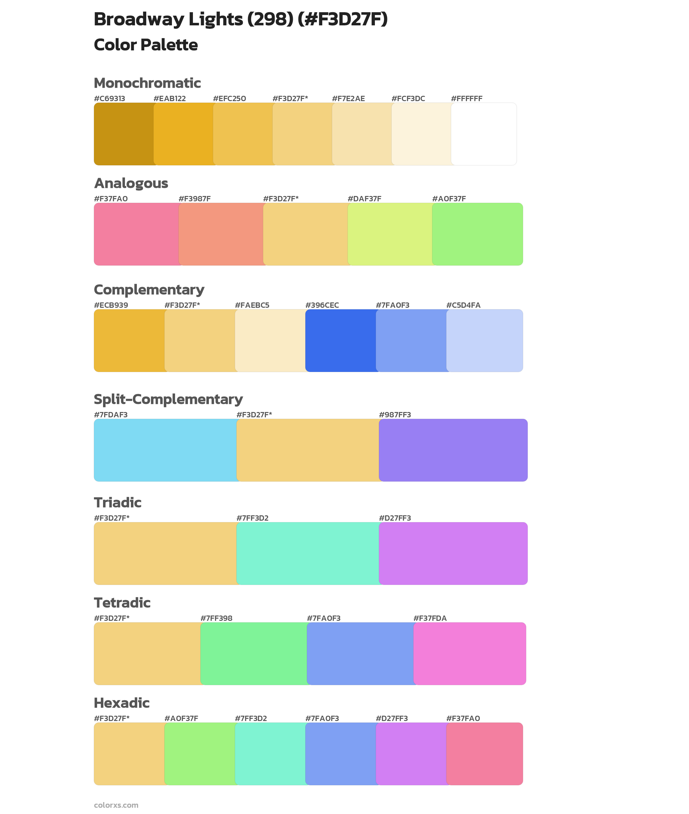 Broadway Lights (298) Color Scheme Palettes