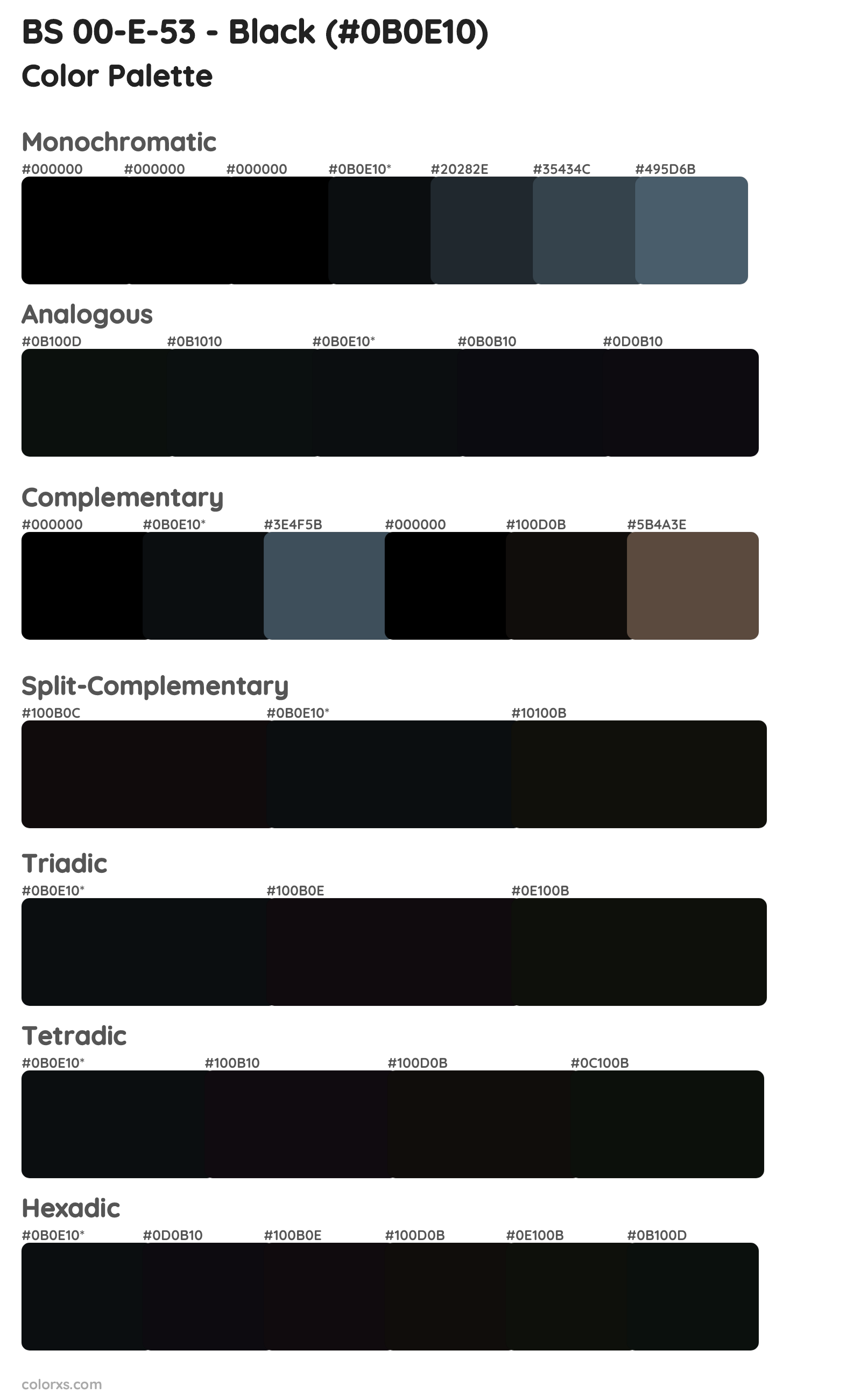 BS 00-E-53 - Black Color Scheme Palettes