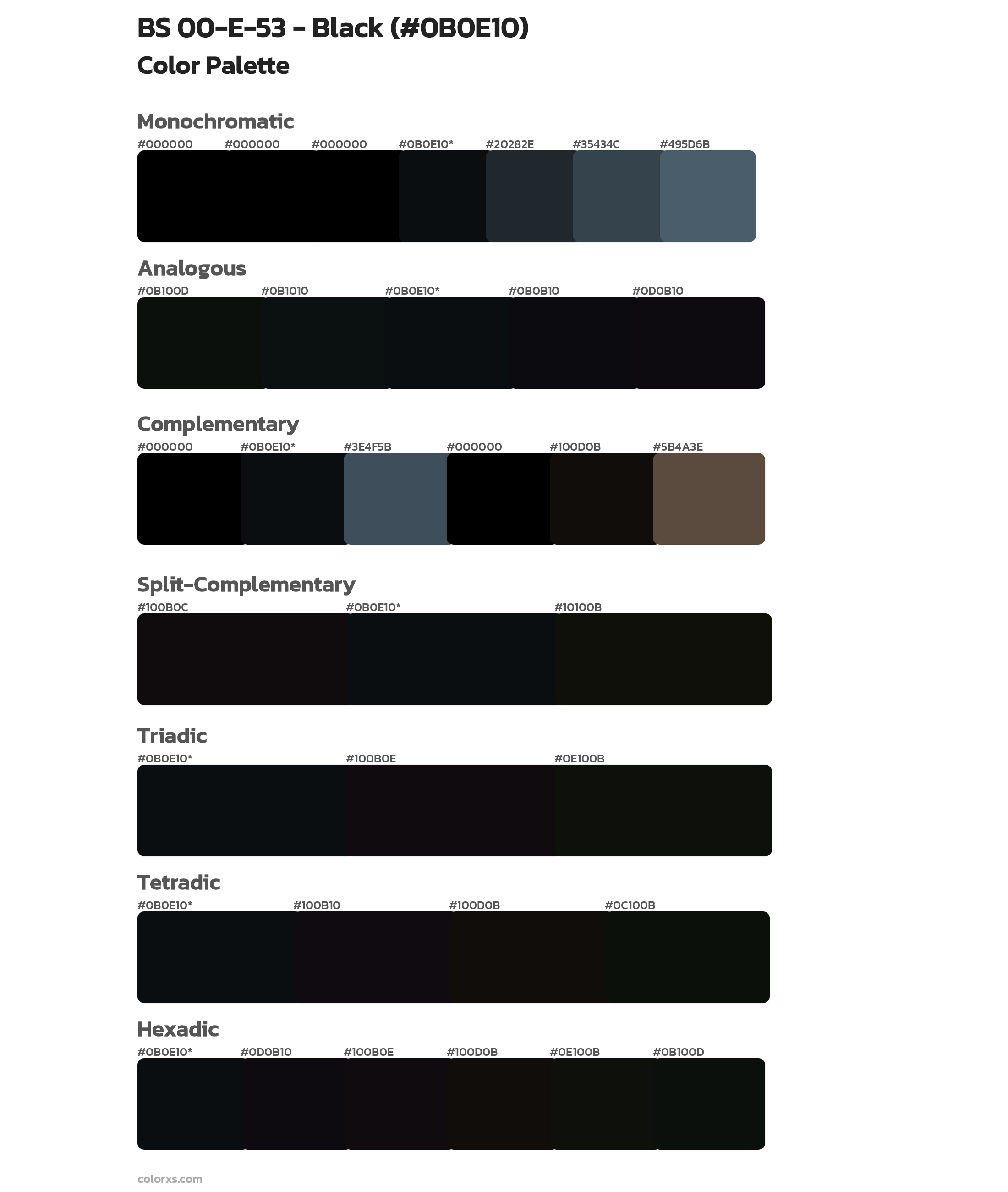 BS 00-E-53 - Black Color Scheme Palettes