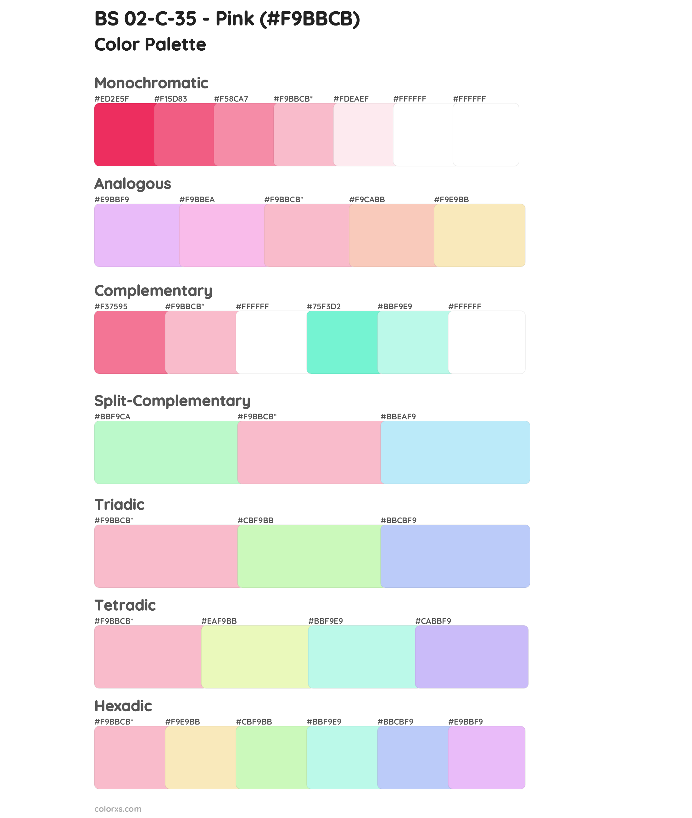 BS 02-C-35 - Pink Color Scheme Palettes