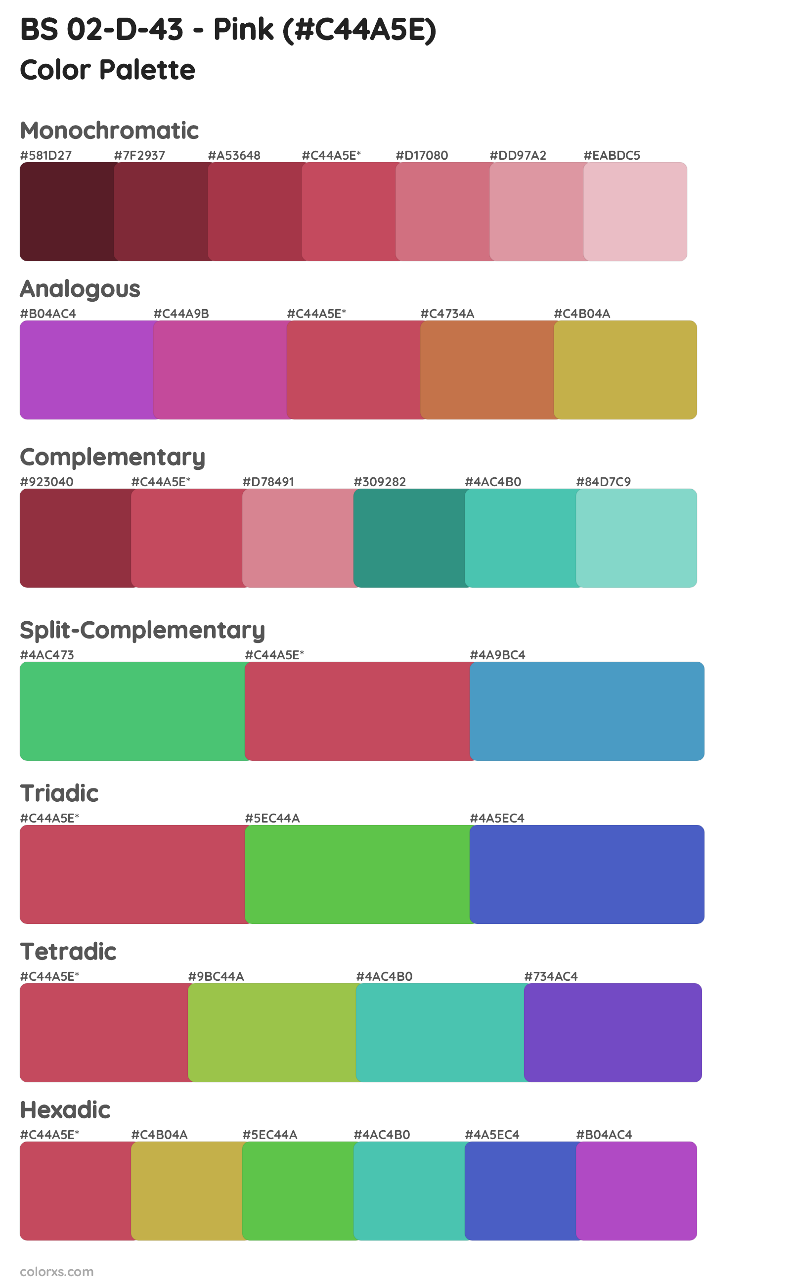 BS 02-D-43 - Pink Color Scheme Palettes