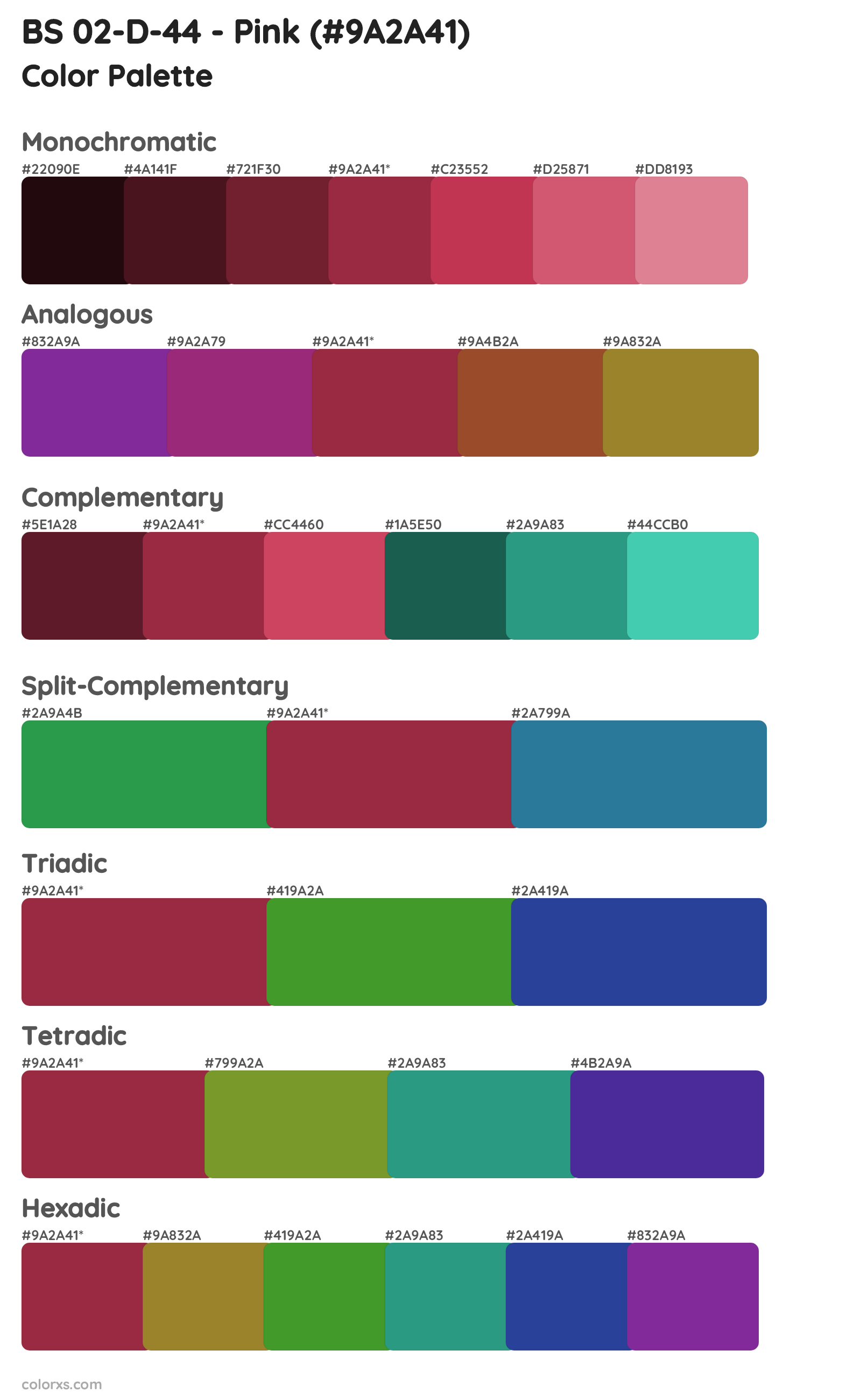 BS 02-D-44 - Pink Color Scheme Palettes