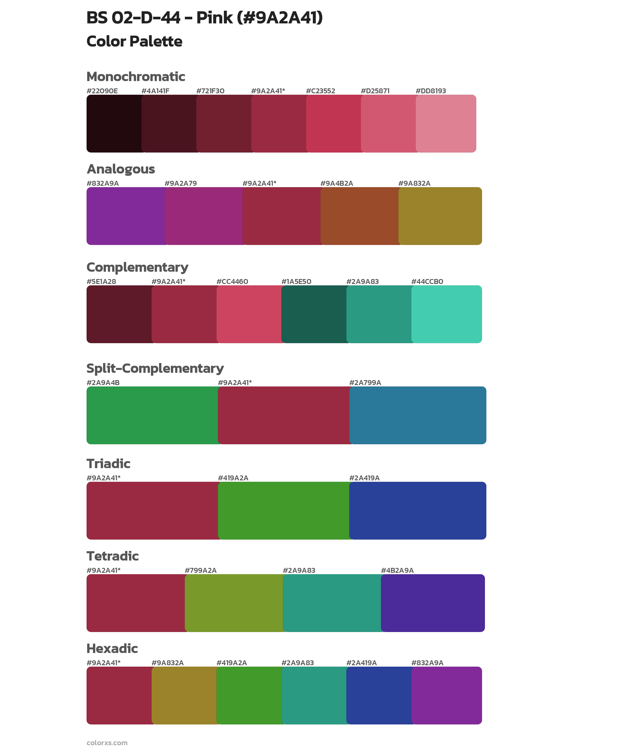BS 02-D-44 - Pink Color Scheme Palettes