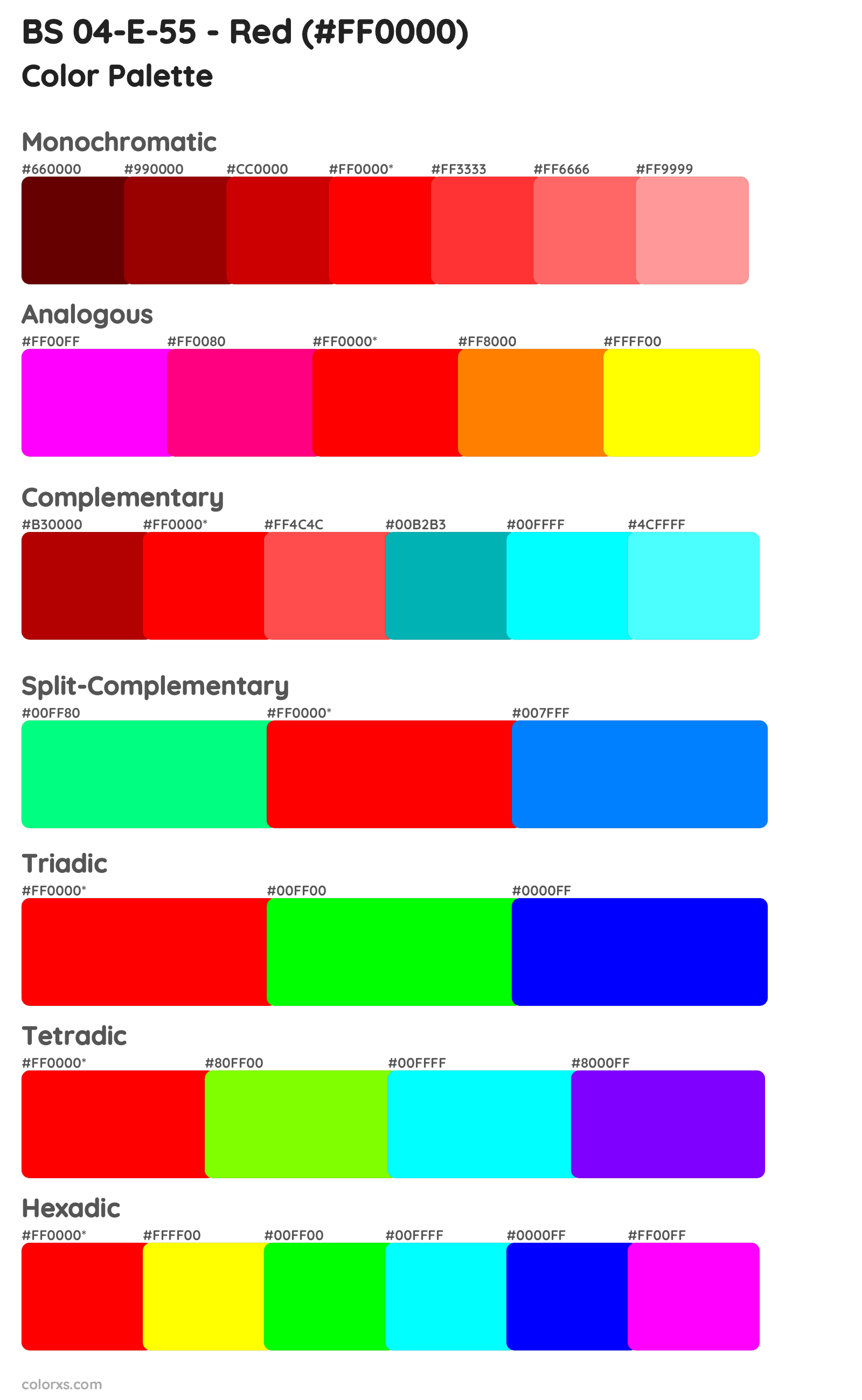 BS 04-E-55 - Red Color Scheme Palettes