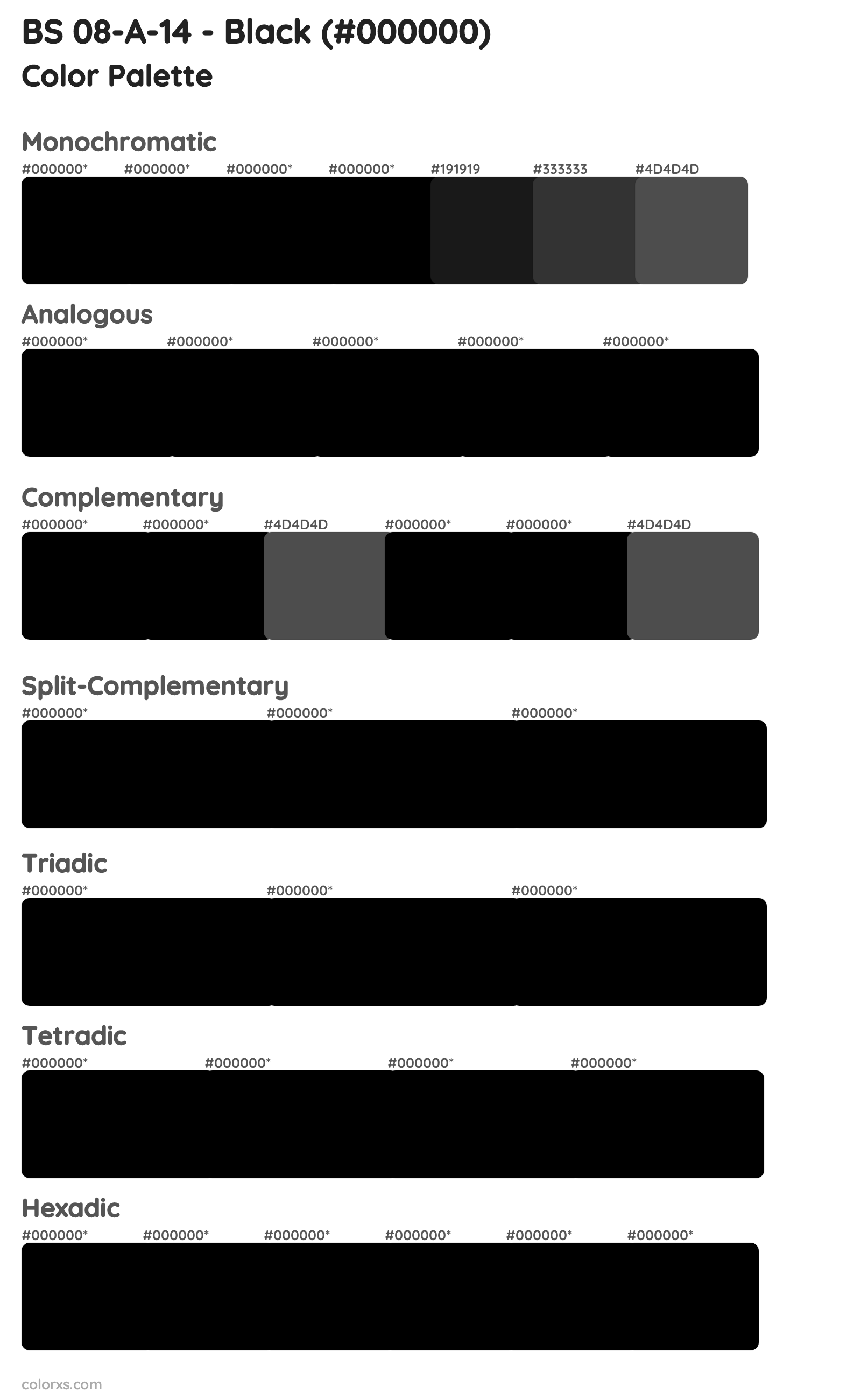 BS 08-A-14 - Black Color Scheme Palettes