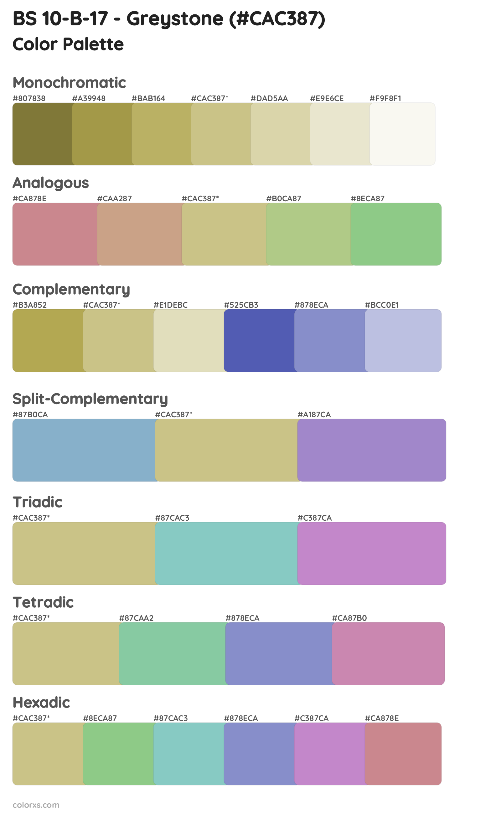 BS 10-B-17 - Greystone Color Scheme Palettes