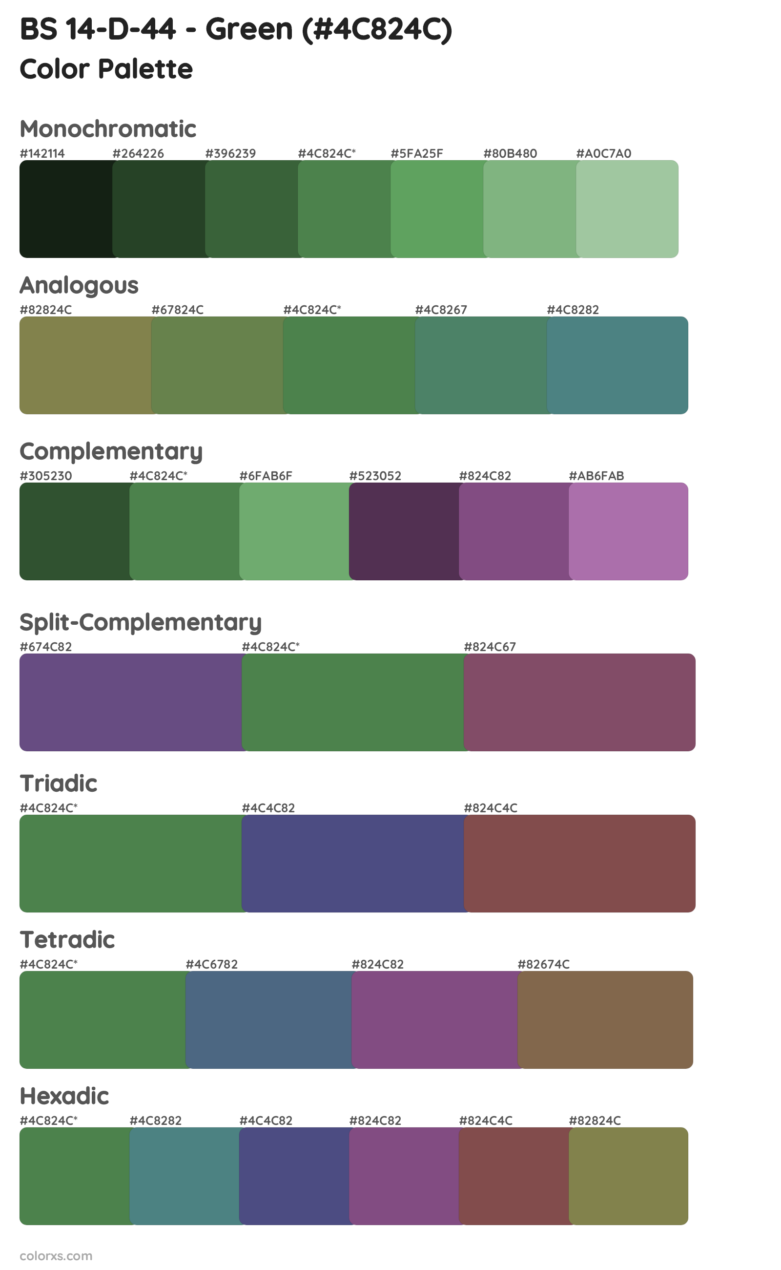 BS 14-D-44 - Green Color Scheme Palettes