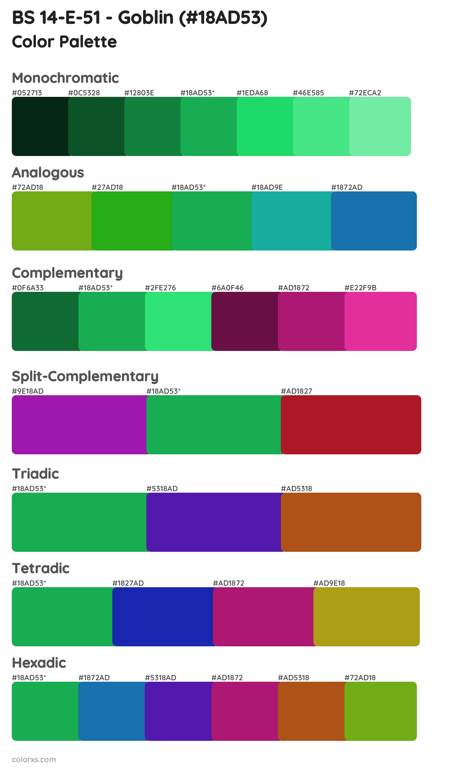 BS 14-E-51 - Goblin Color Scheme Palettes