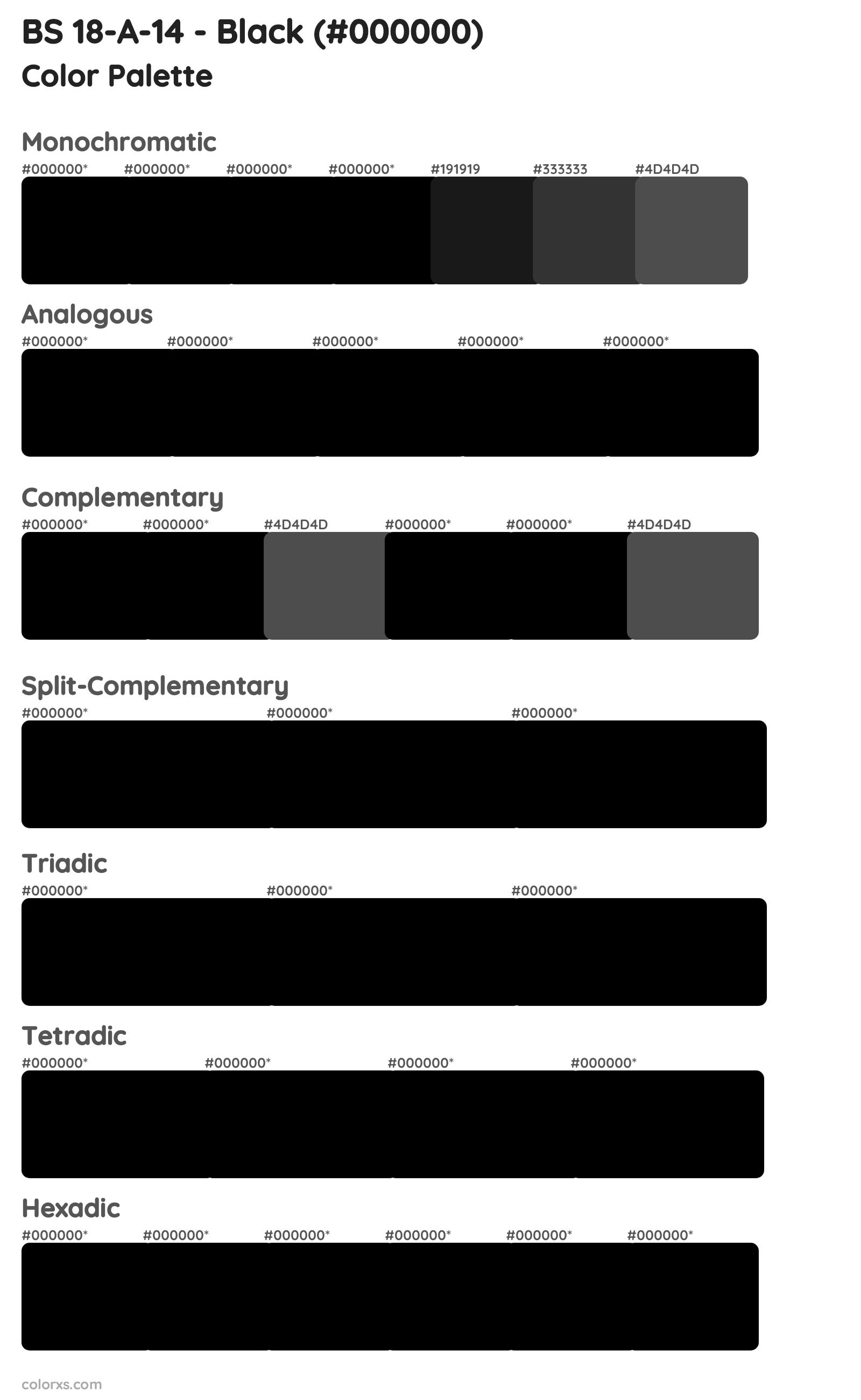BS 18-A-14 - Black Color Scheme Palettes