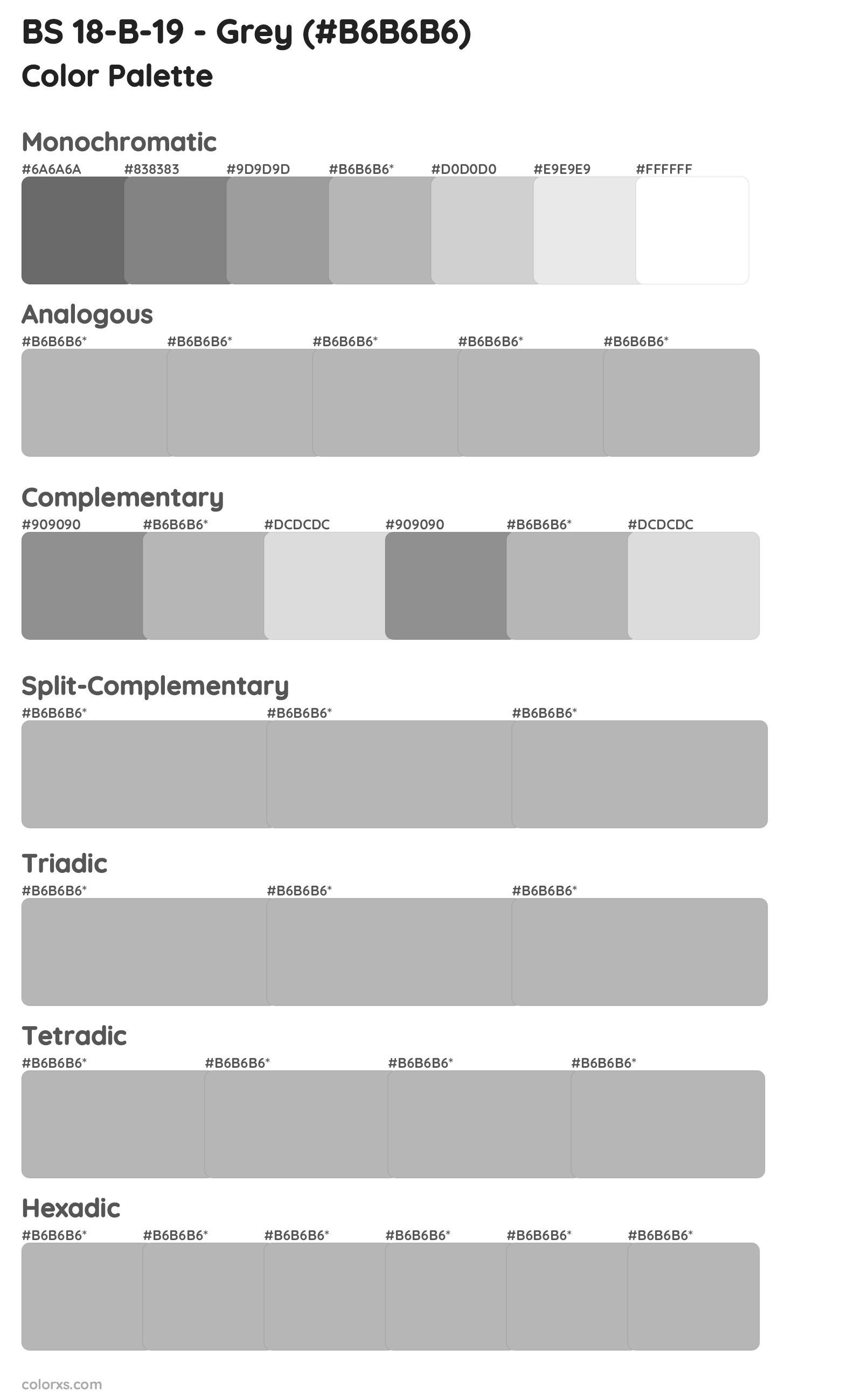 BS 18-B-19 - Grey Color Scheme Palettes