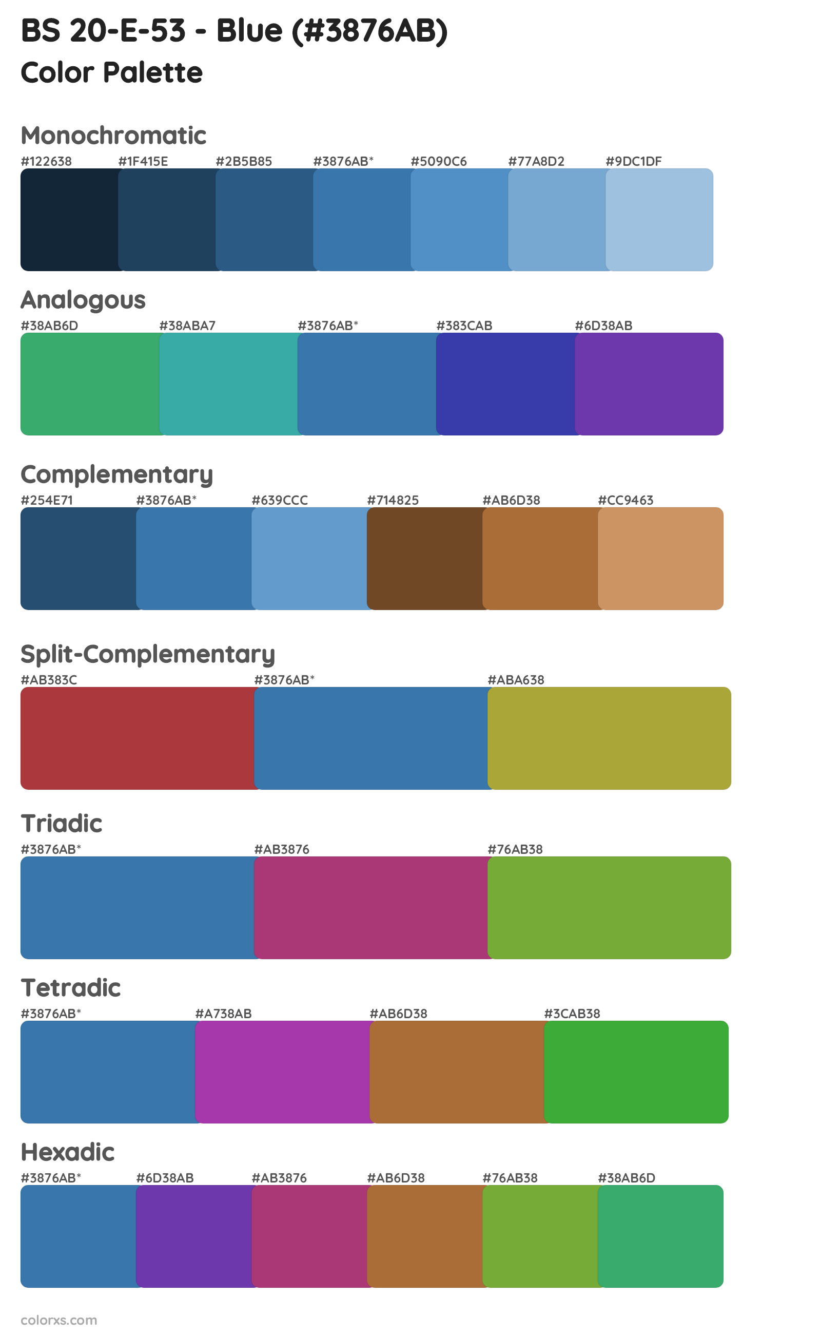 BS 20-E-53 - Blue Color Scheme Palettes