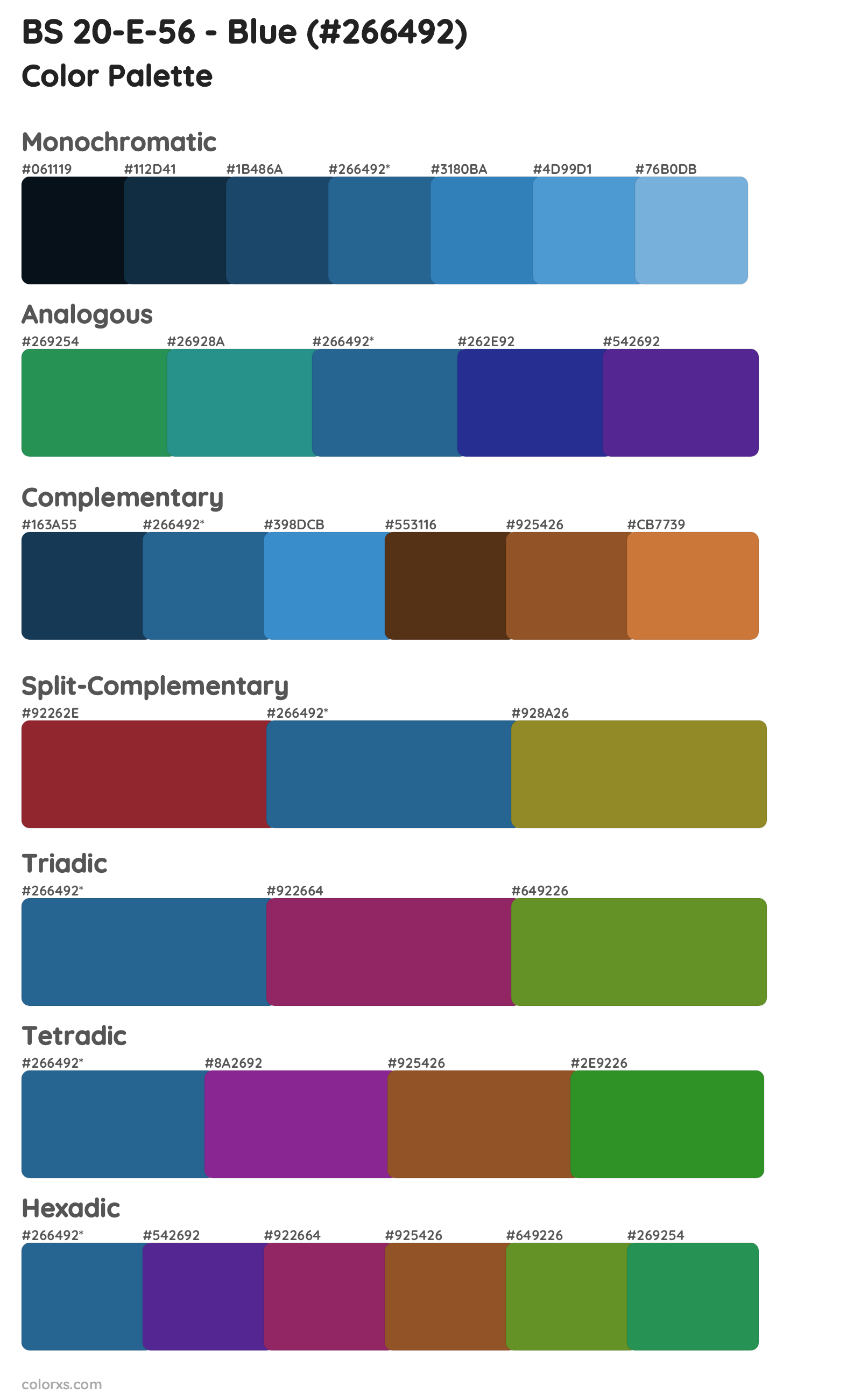 BS 20-E-56 - Blue Color Scheme Palettes