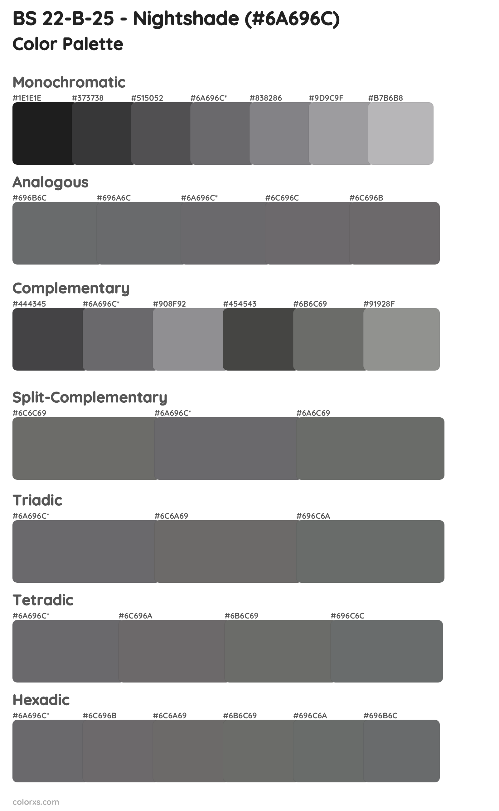 BS 22-B-25 - Nightshade Color Scheme Palettes