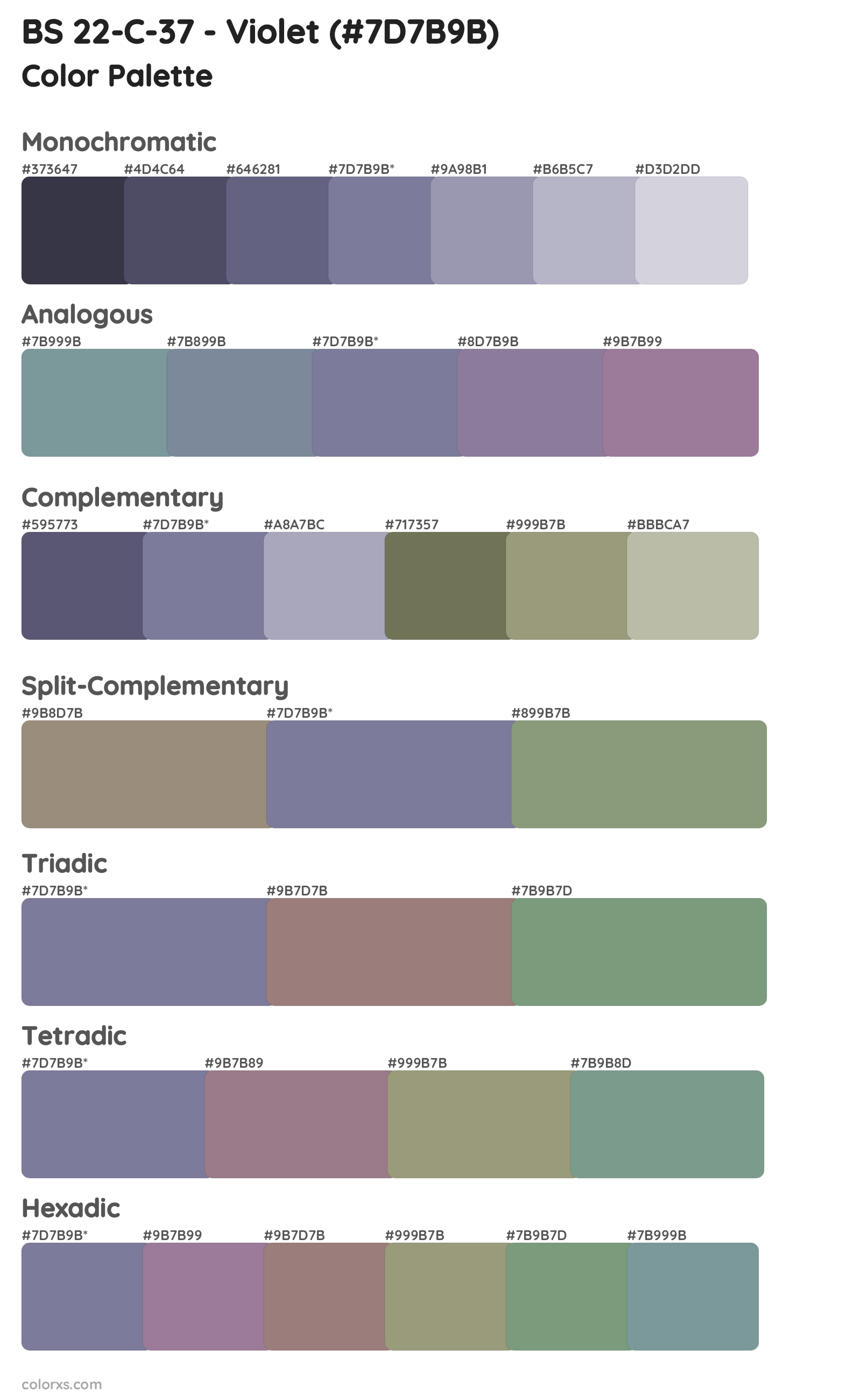 BS 22-C-37 - Violet Color Scheme Palettes