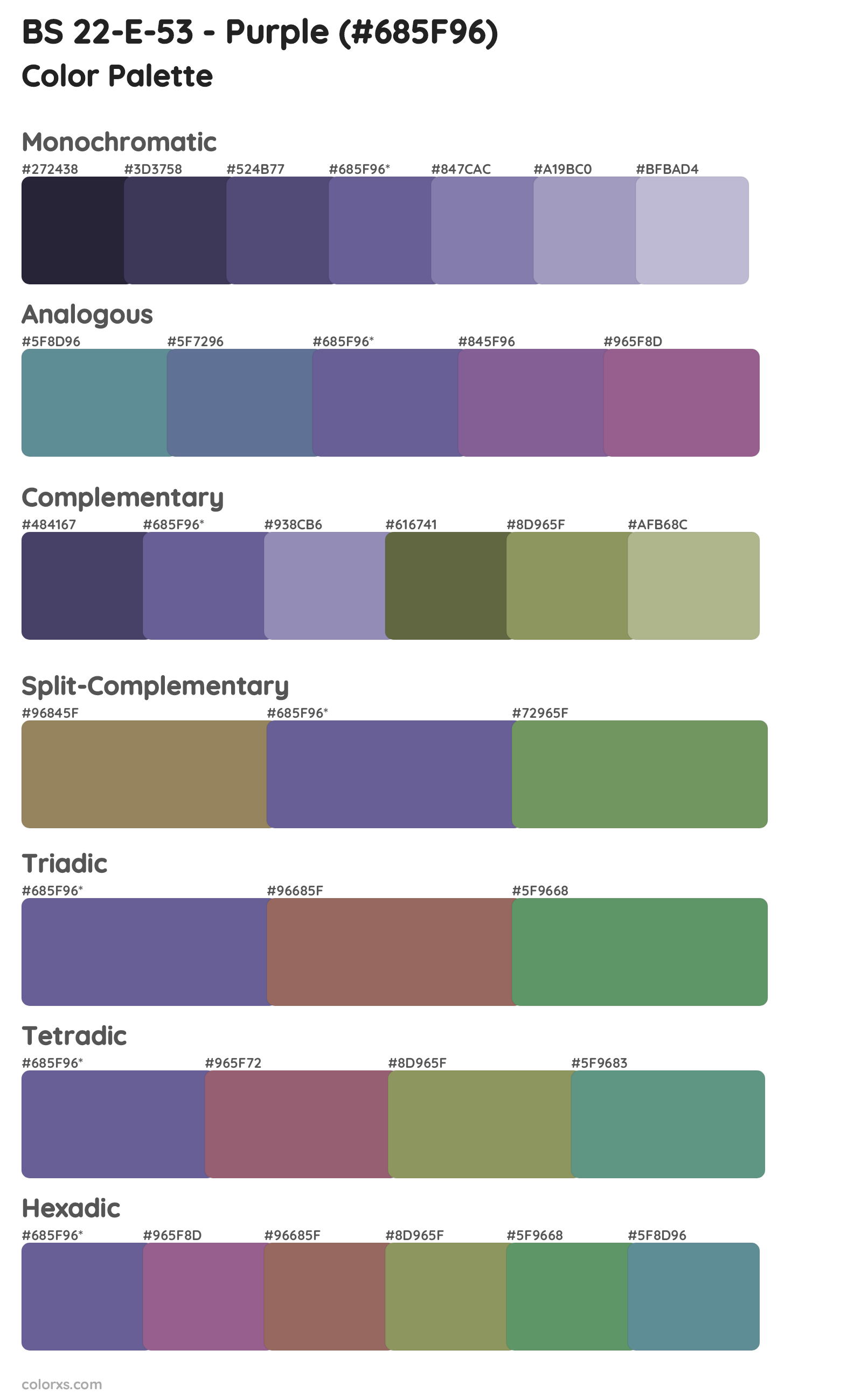 BS 22-E-53 - Purple Color Scheme Palettes
