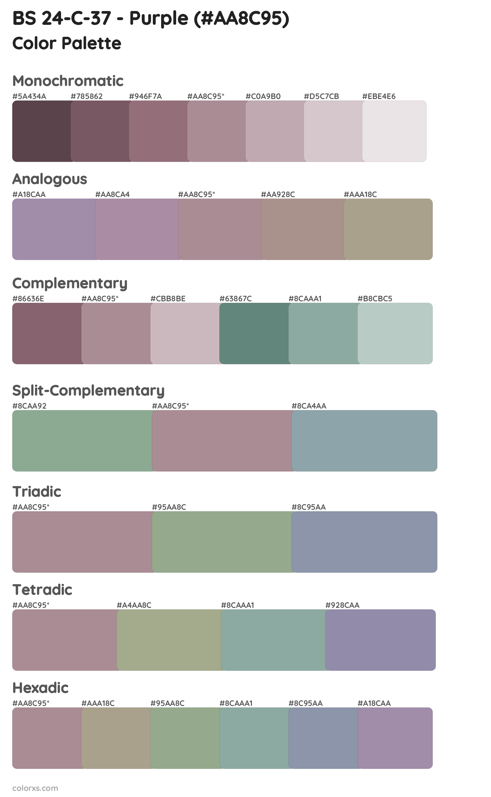 BS 24-C-37 - Purple Color Scheme Palettes