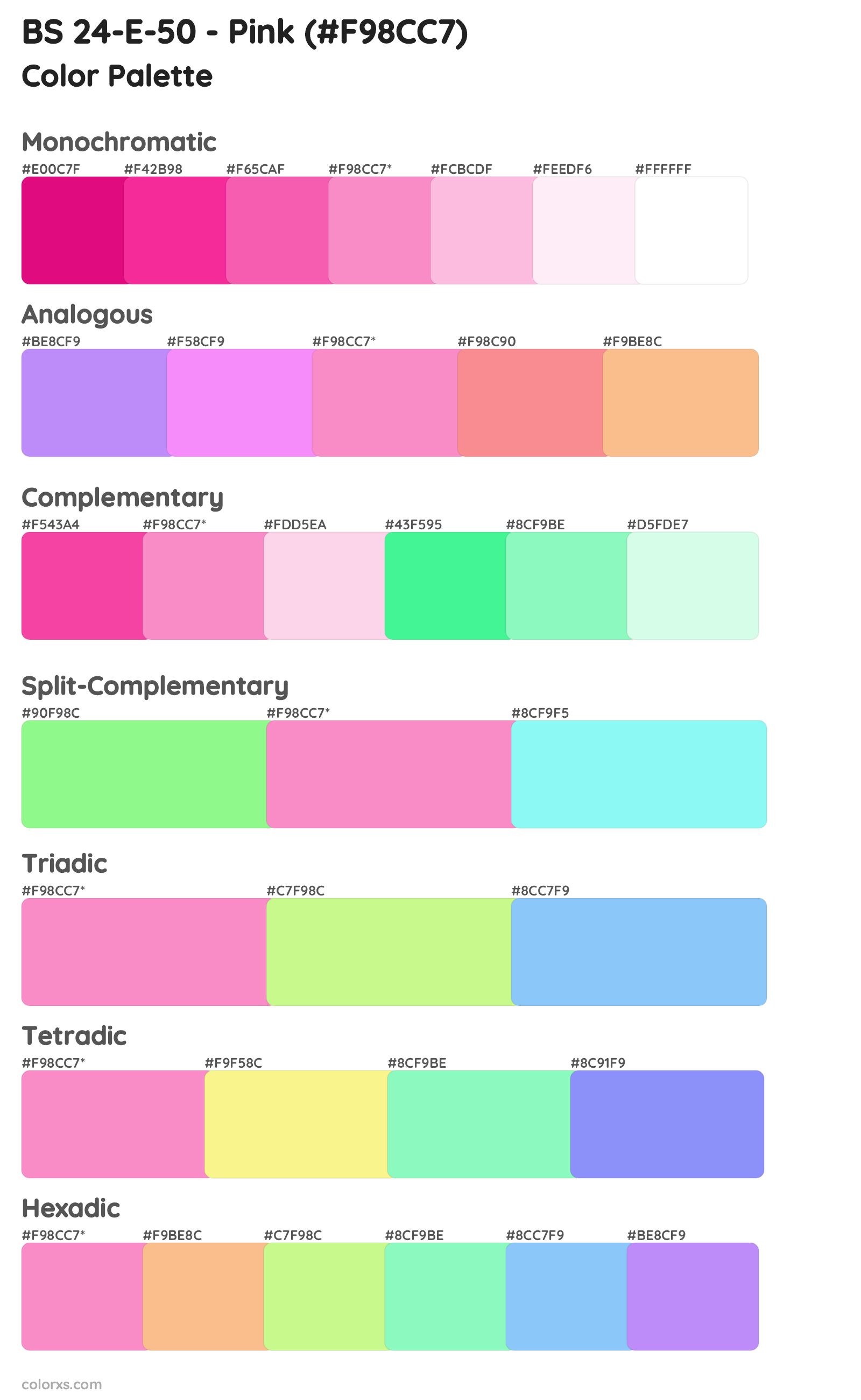 BS 24-E-50 - Pink Color Scheme Palettes