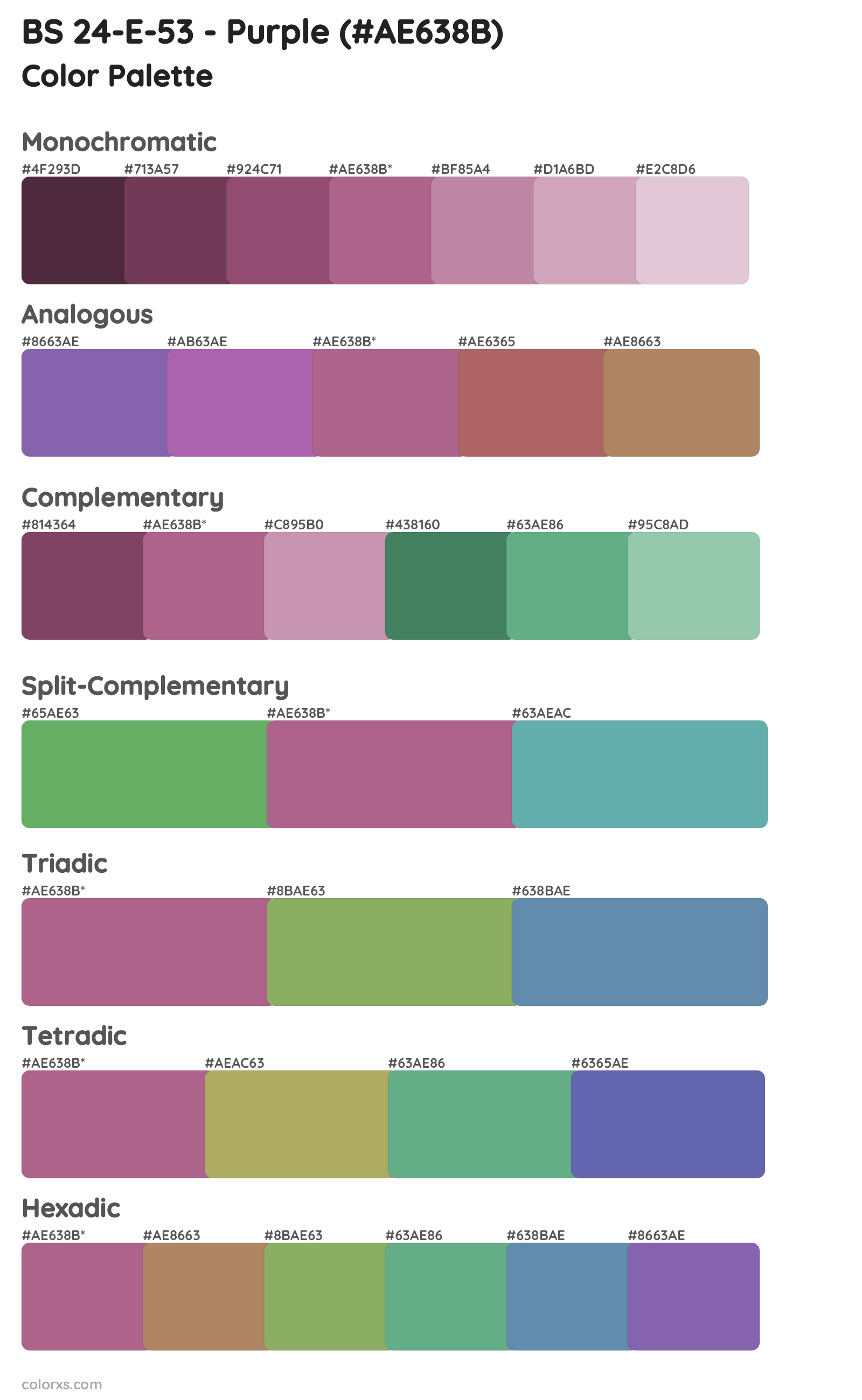 BS 24-E-53 - Purple Color Scheme Palettes