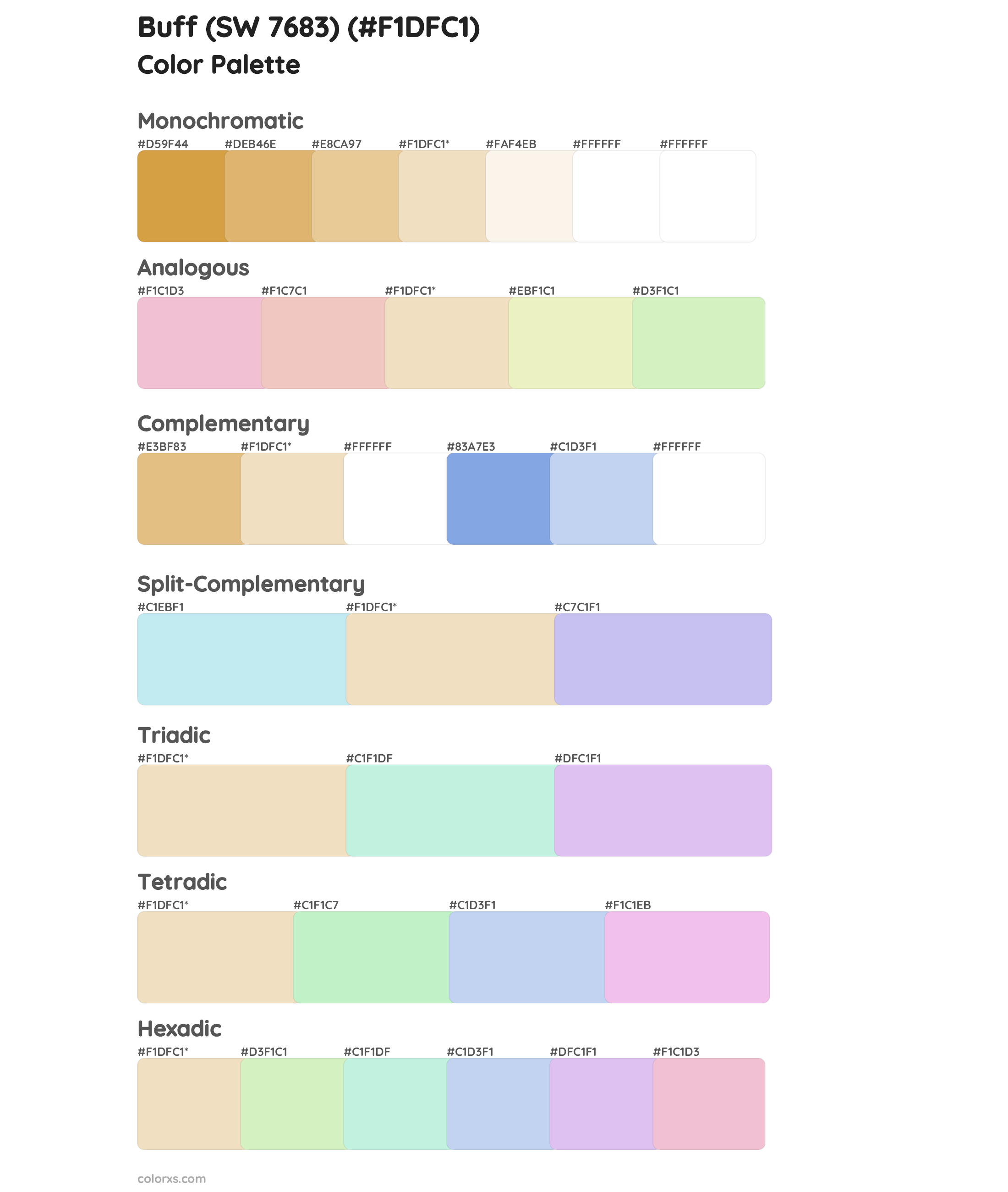 Buff (SW 7683) Color Scheme Palettes