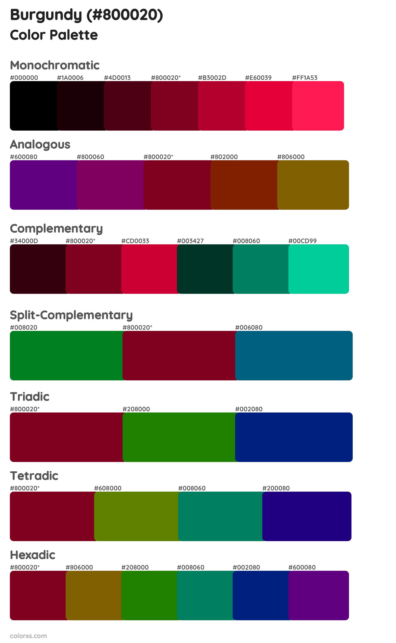 Burgundy Color Scheme Palettes