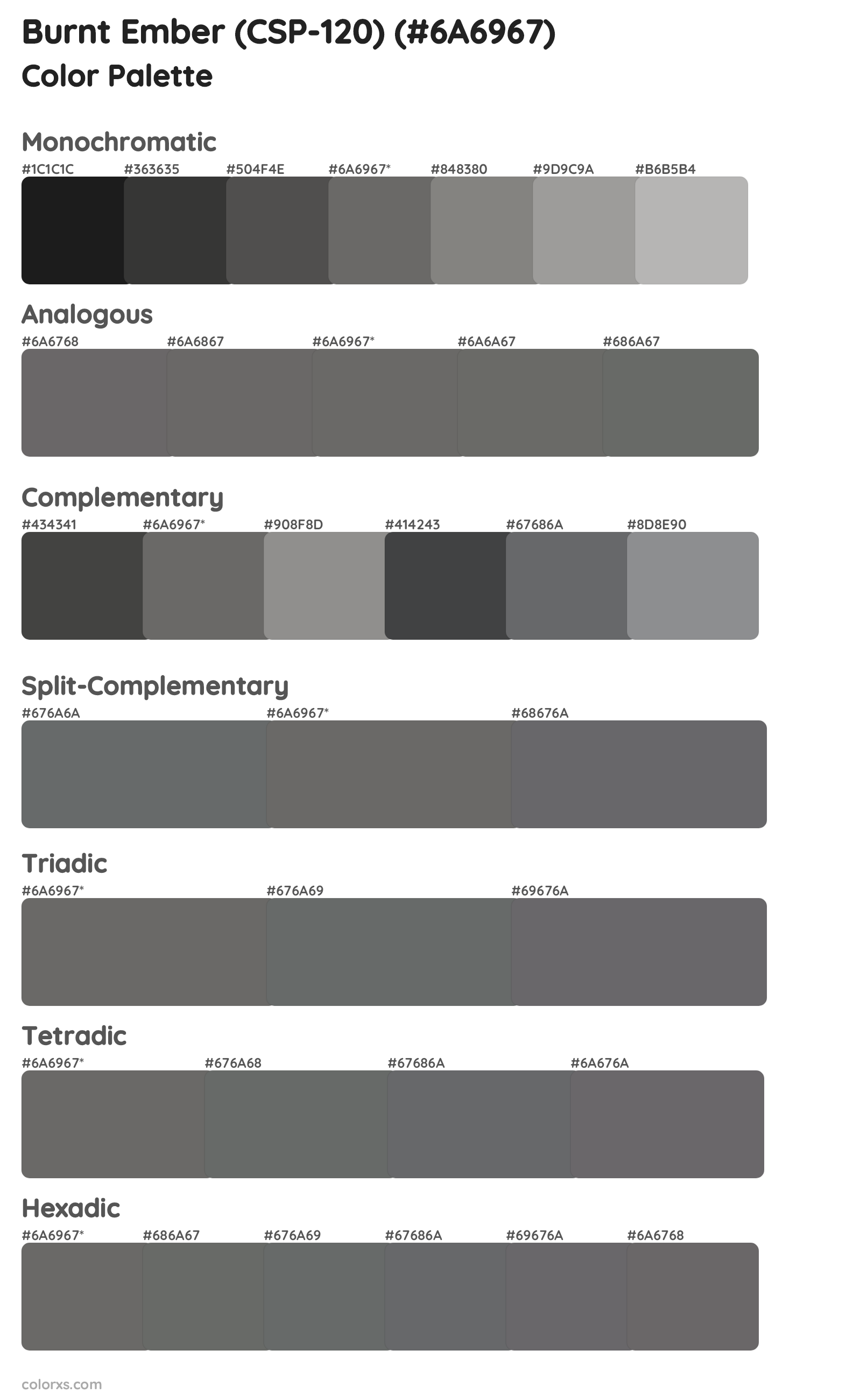 Burnt Ember (CSP-120) Color Scheme Palettes