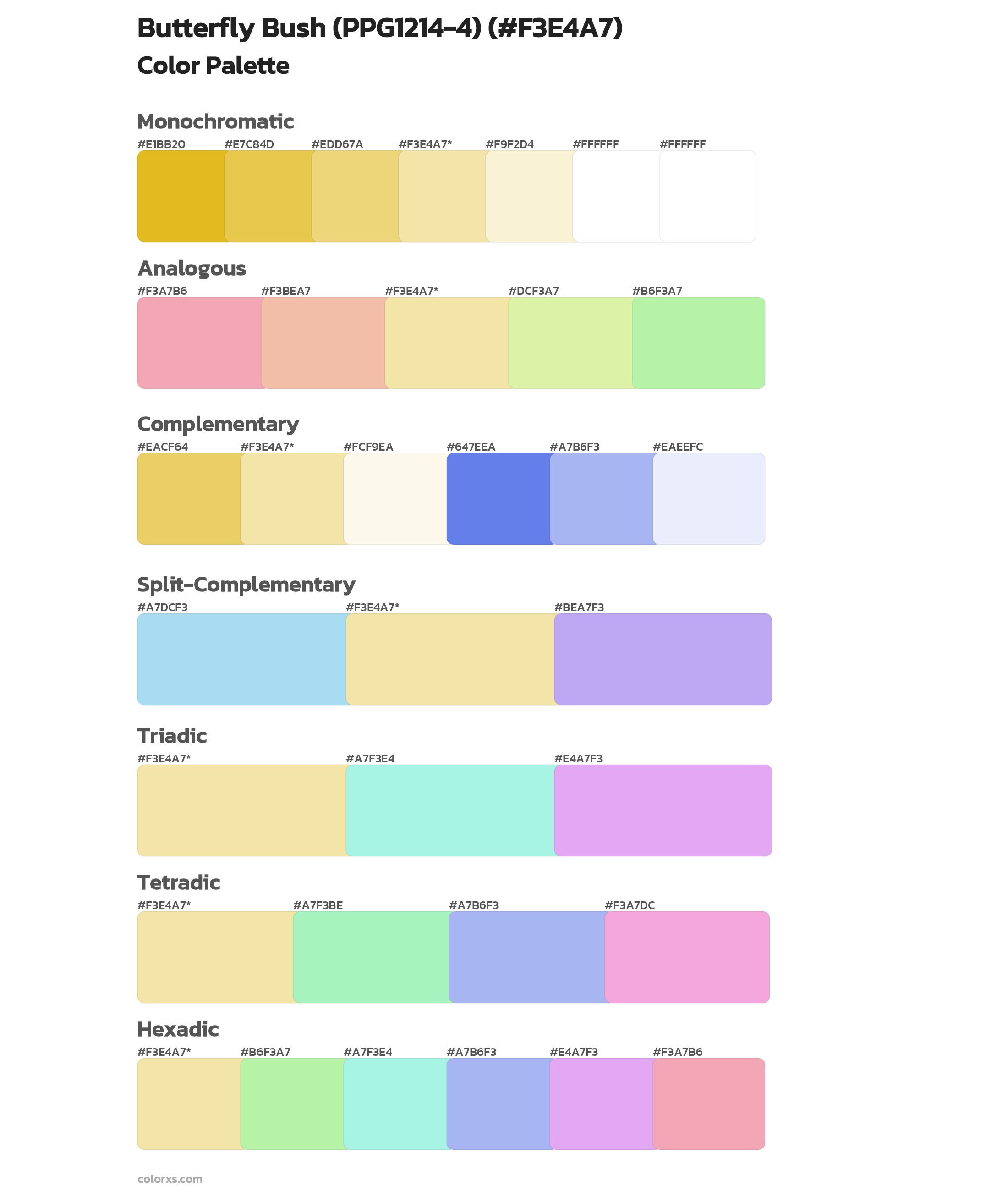 Butterfly Bush (PPG1214-4) Color Scheme Palettes