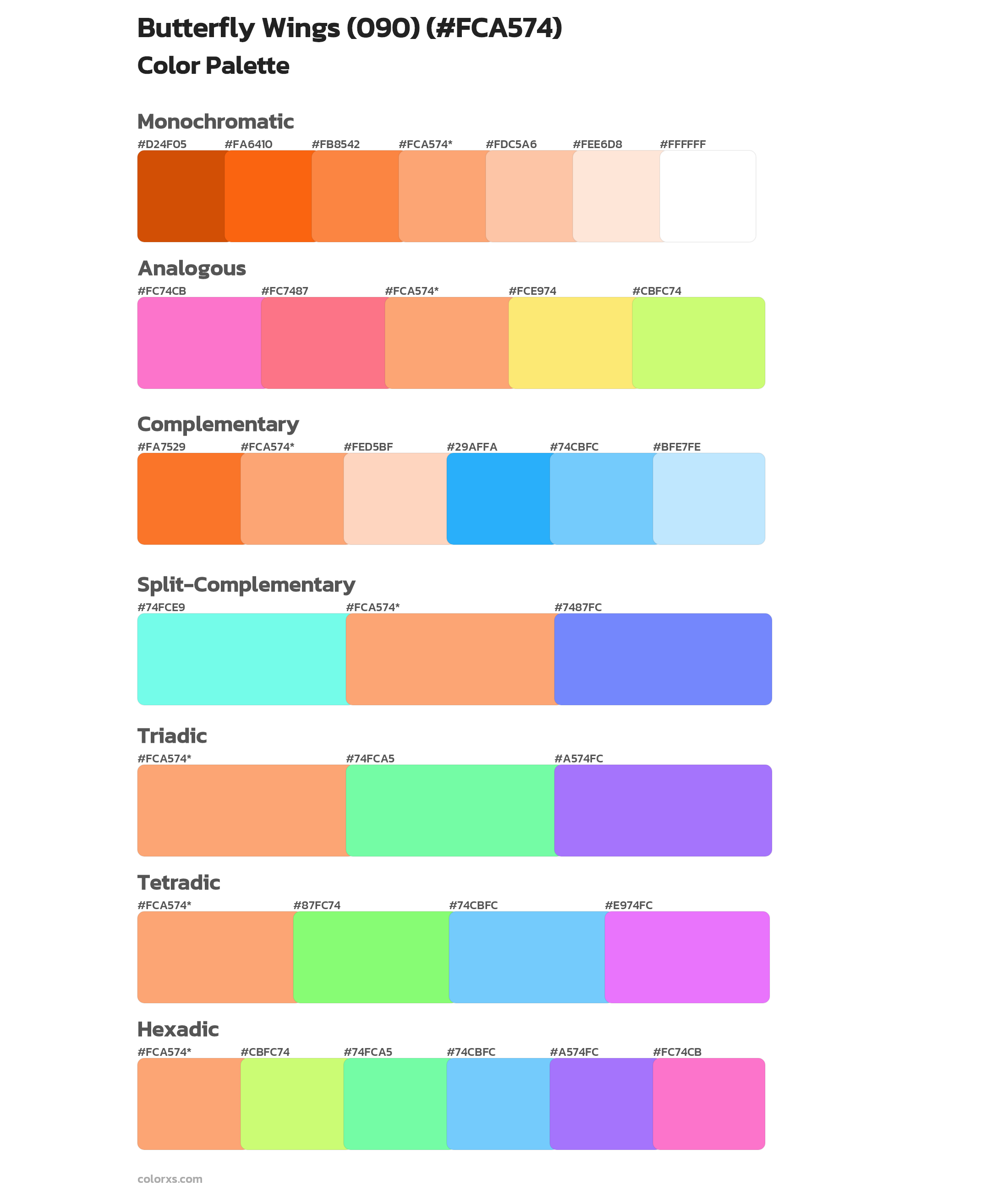 Butterfly Wings (090) Color Scheme Palettes