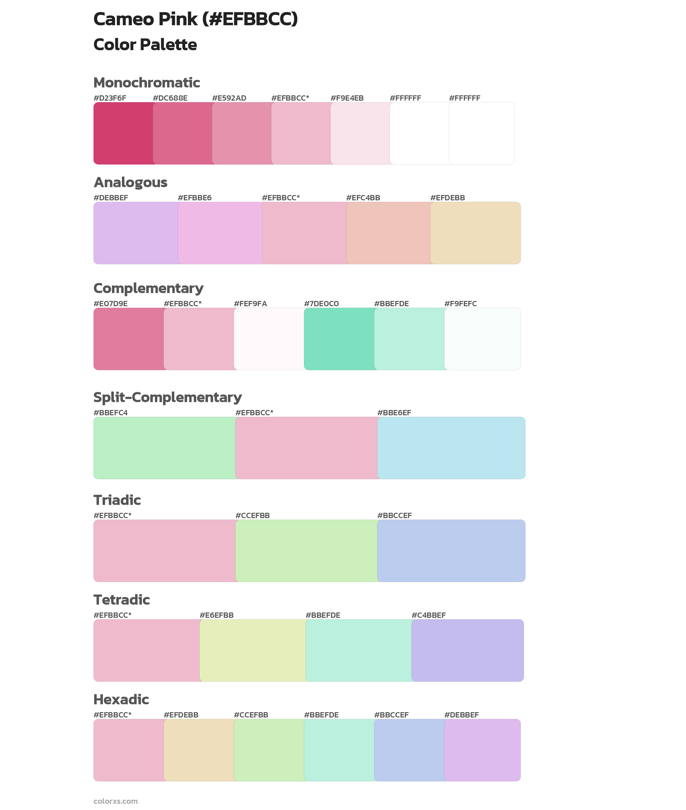 Cameo Pink Color Scheme Palettes